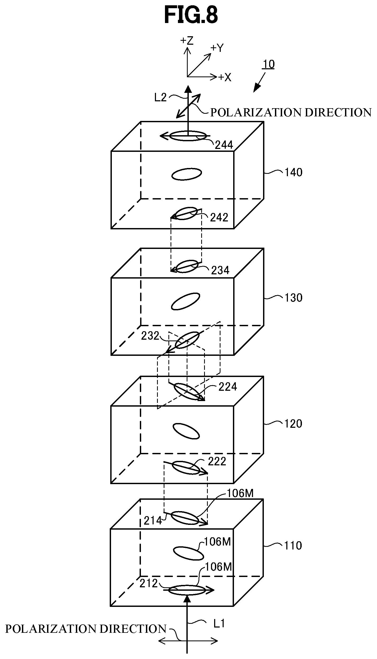 Patent US12313949 Figure 4 – Polarization modulation element and three-dimensional-image display device