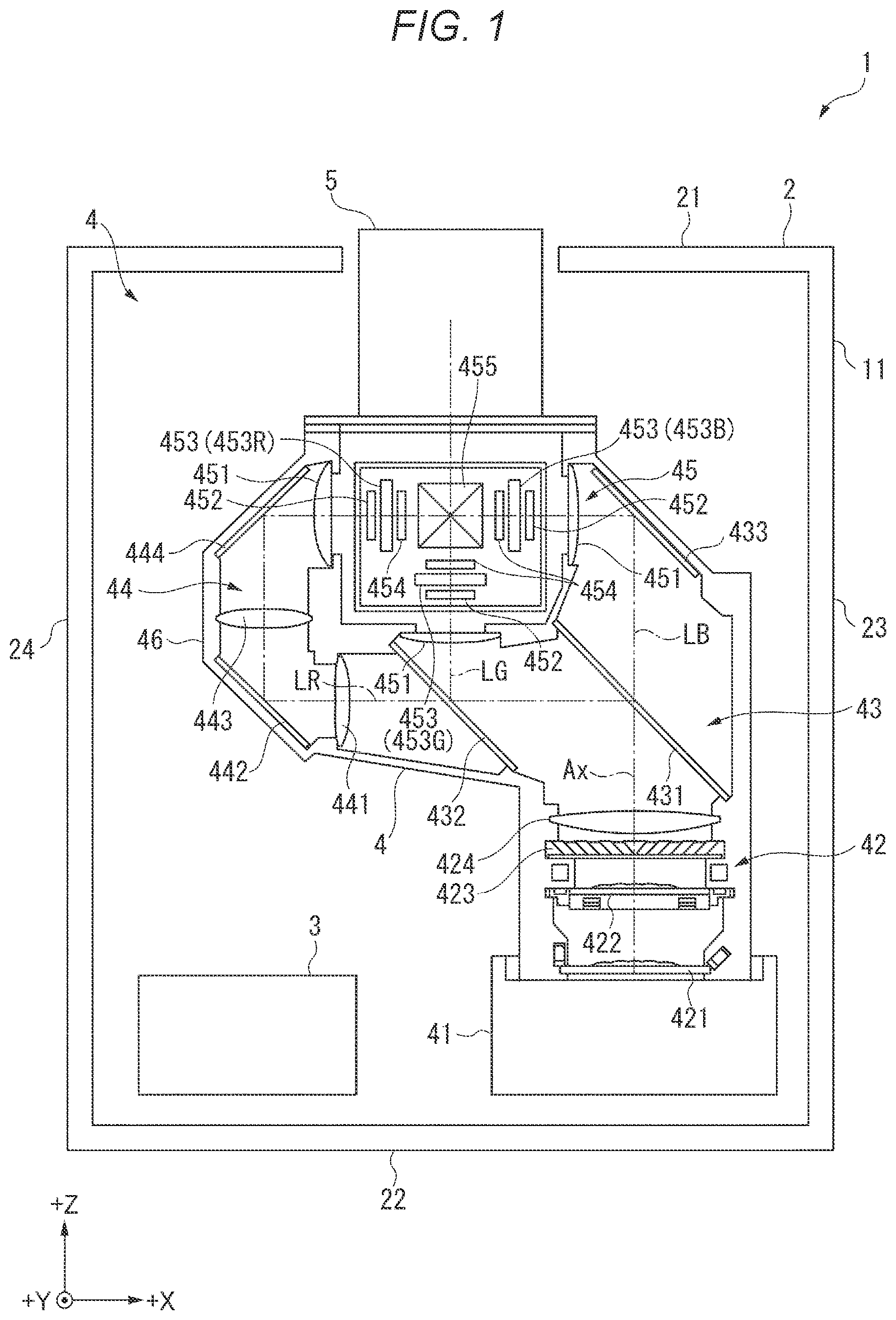 Patent US12313960 Figure 1 – Mounting member and projection optical apparatus