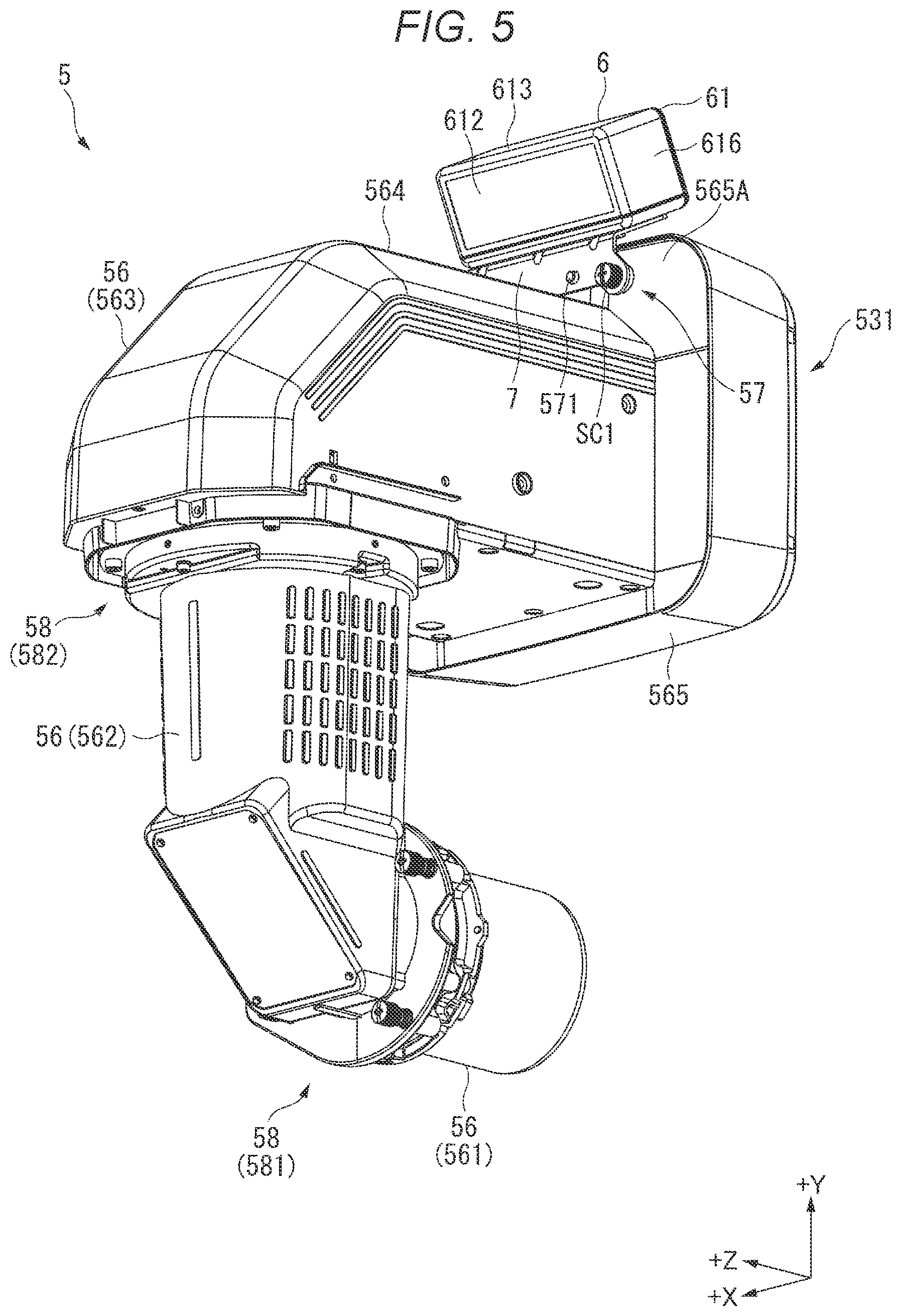 Patent US12313960 Figure 5 – Mounting member and projection optical apparatus