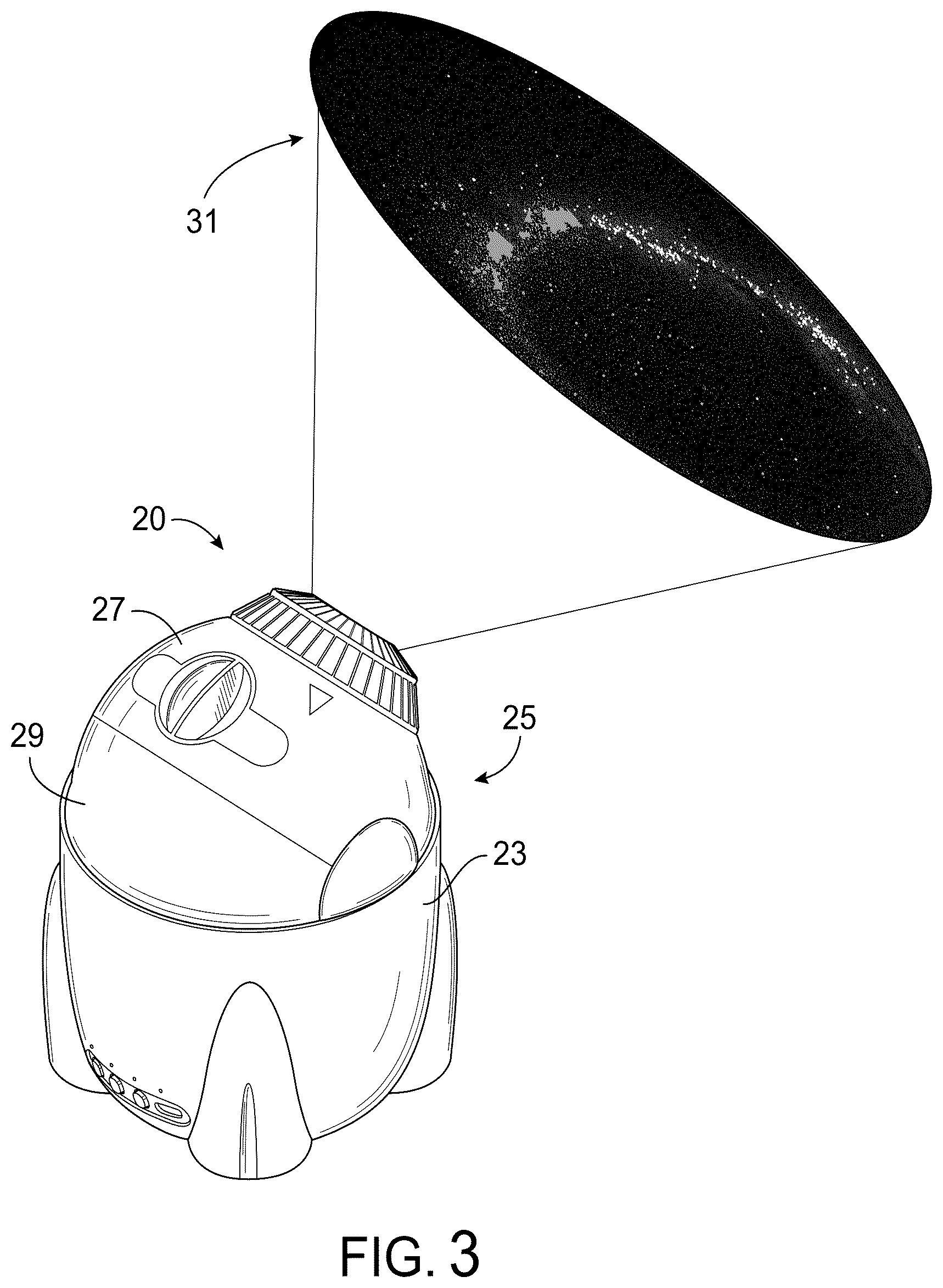 Patent US12313964 Figure 3 – Home planetarium projection system with optical zoom lens