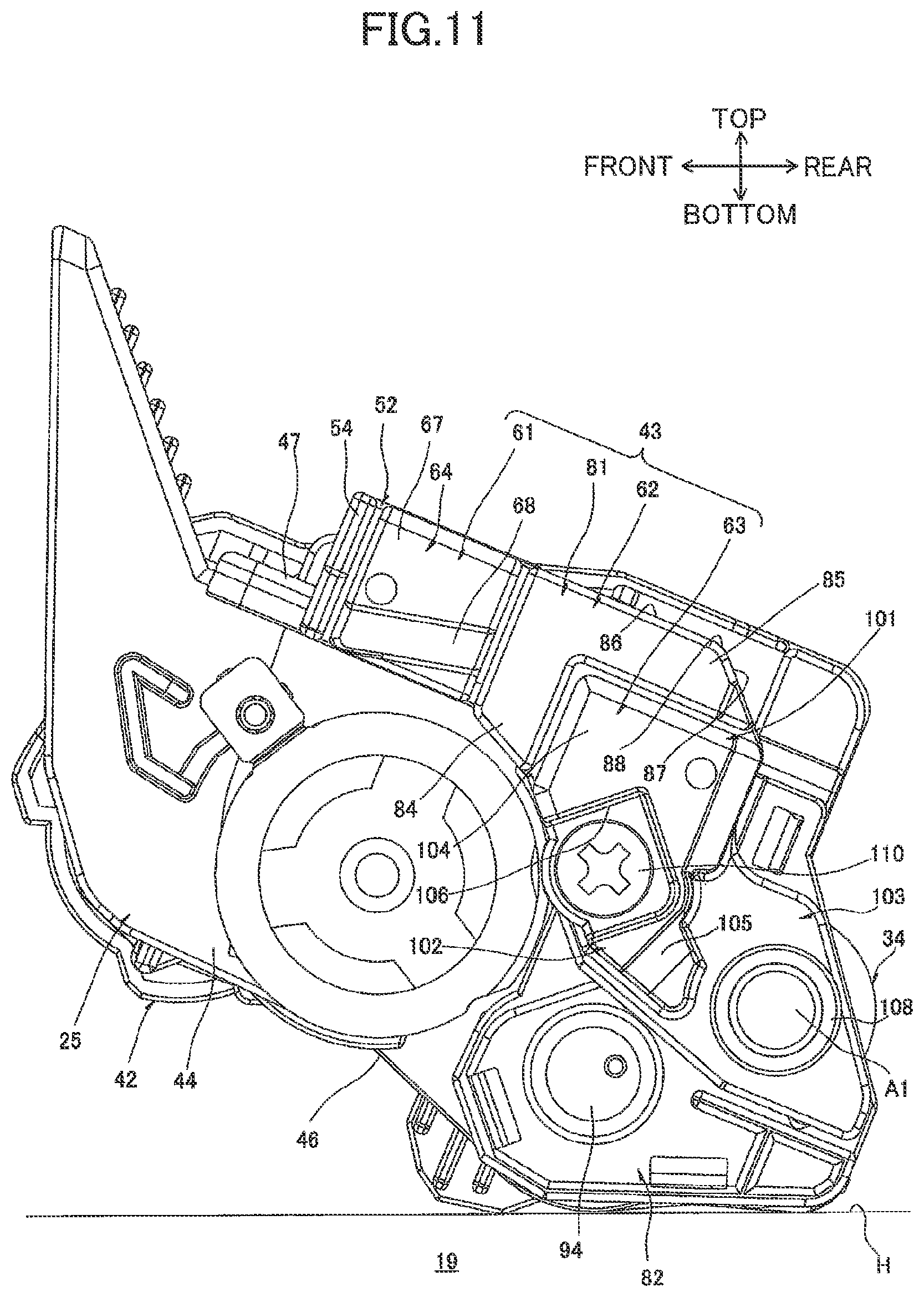 Patent US12313983 Figure 11 – Developing cartridge having electrode