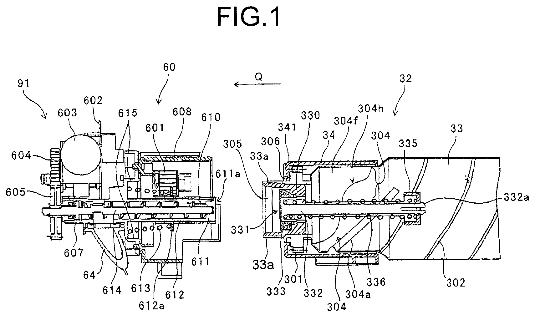 Patent US12313987 Figure 1 – Powder container with a nozzle receiver