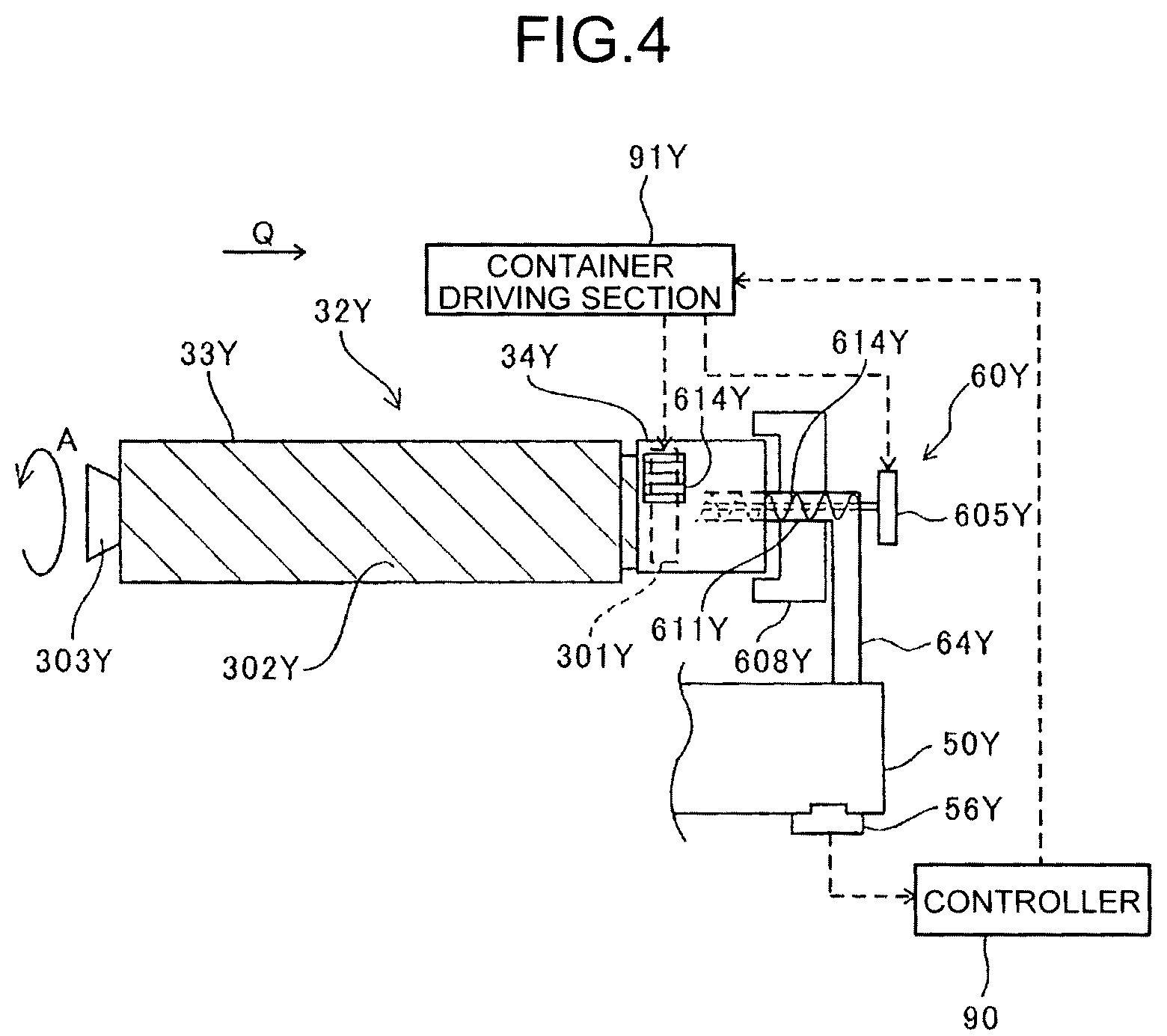 Patent US12313987 Figure 4 – Powder container with a nozzle receiver