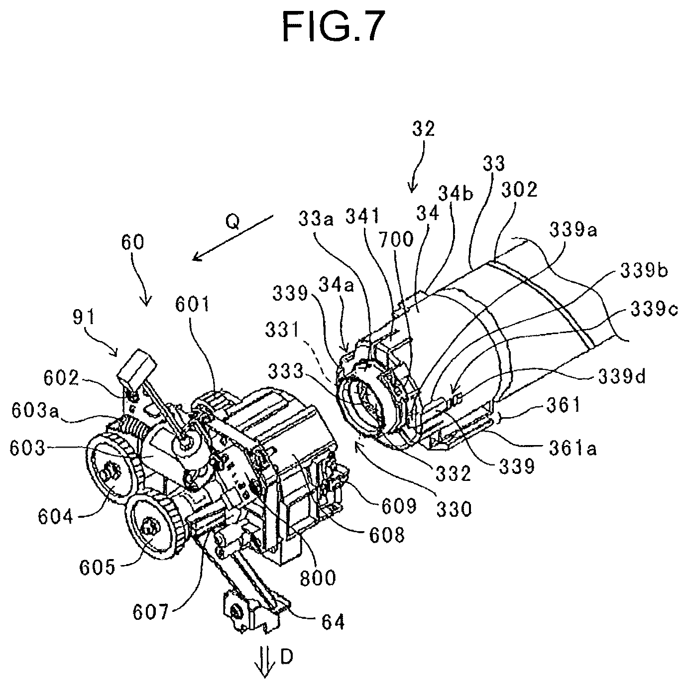 Patent US12313987 Figure 7 – Powder container with a nozzle receiver