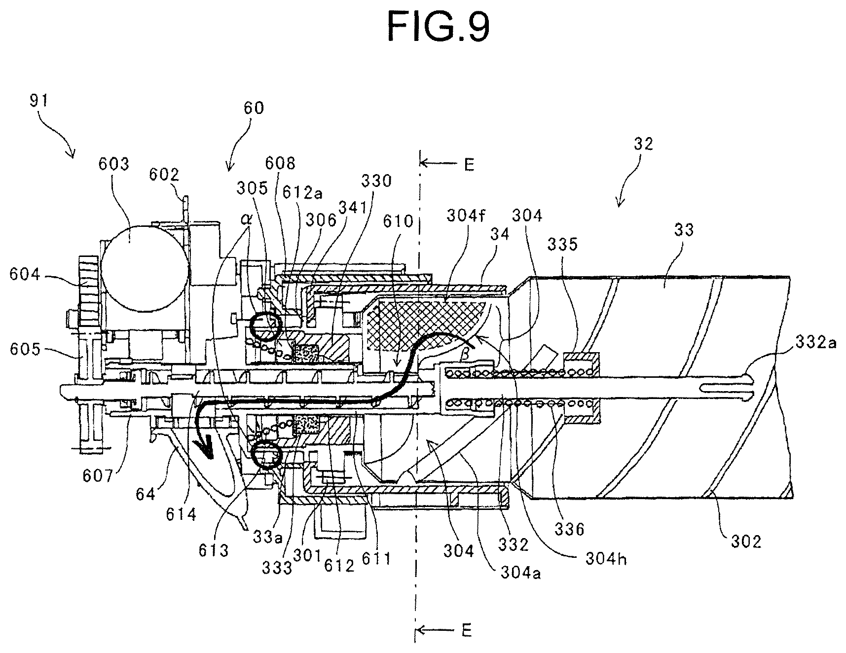 Patent US12313987 Figure 9 – Powder container with a nozzle receiver