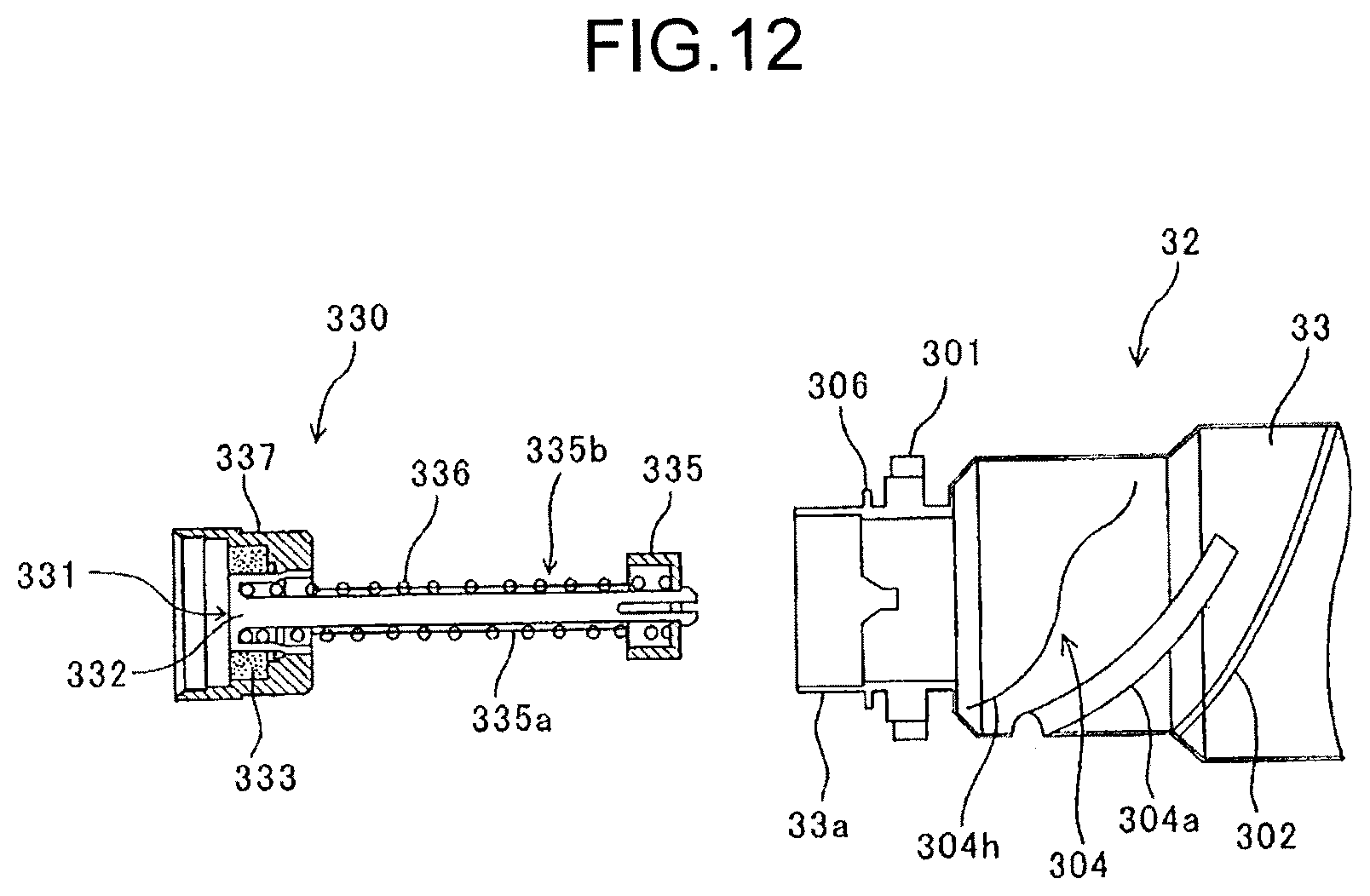 Patent US12313987 Figure 12 – Powder container with a nozzle receiver