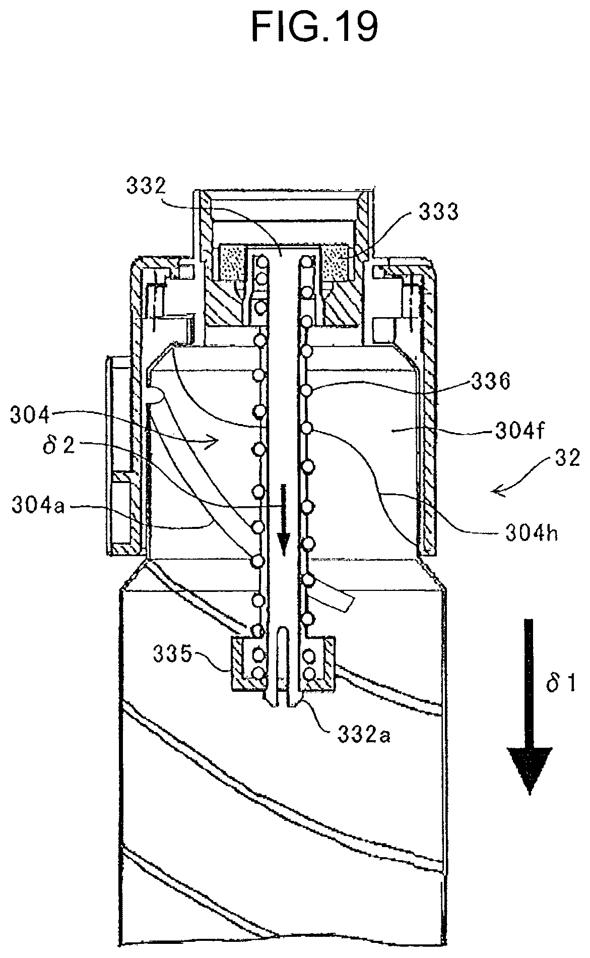 Patent US12313987 Figure 19 – Powder container with a nozzle receiver
