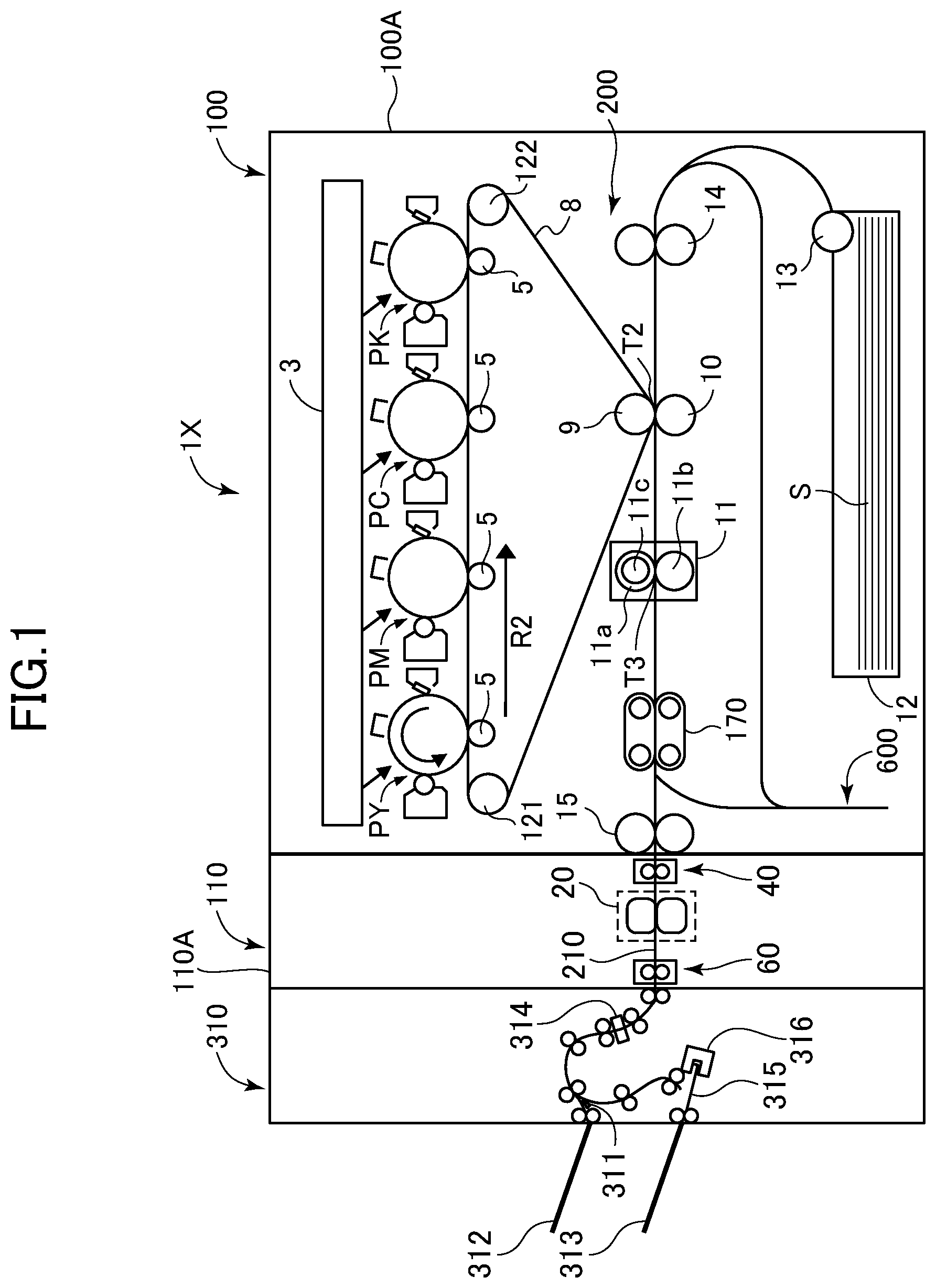 Patent US12313990 Figure 1 – Sheet conveyance apparatus and image forming system