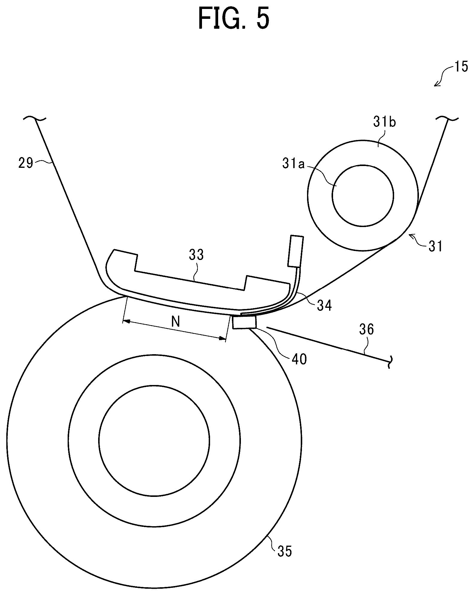 Patent US12313991 Figure 5 – Fixing device and image forming apparatus incorporating the same which includes a lubricant supplier and a lubricant collector