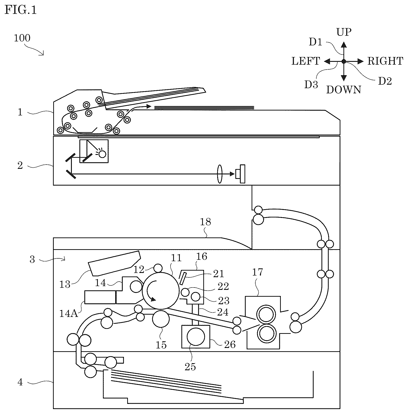 Patent US12313998 Figure 1 – Toner container capable of shortening time of cleaning task before reuse and image forming apparatus