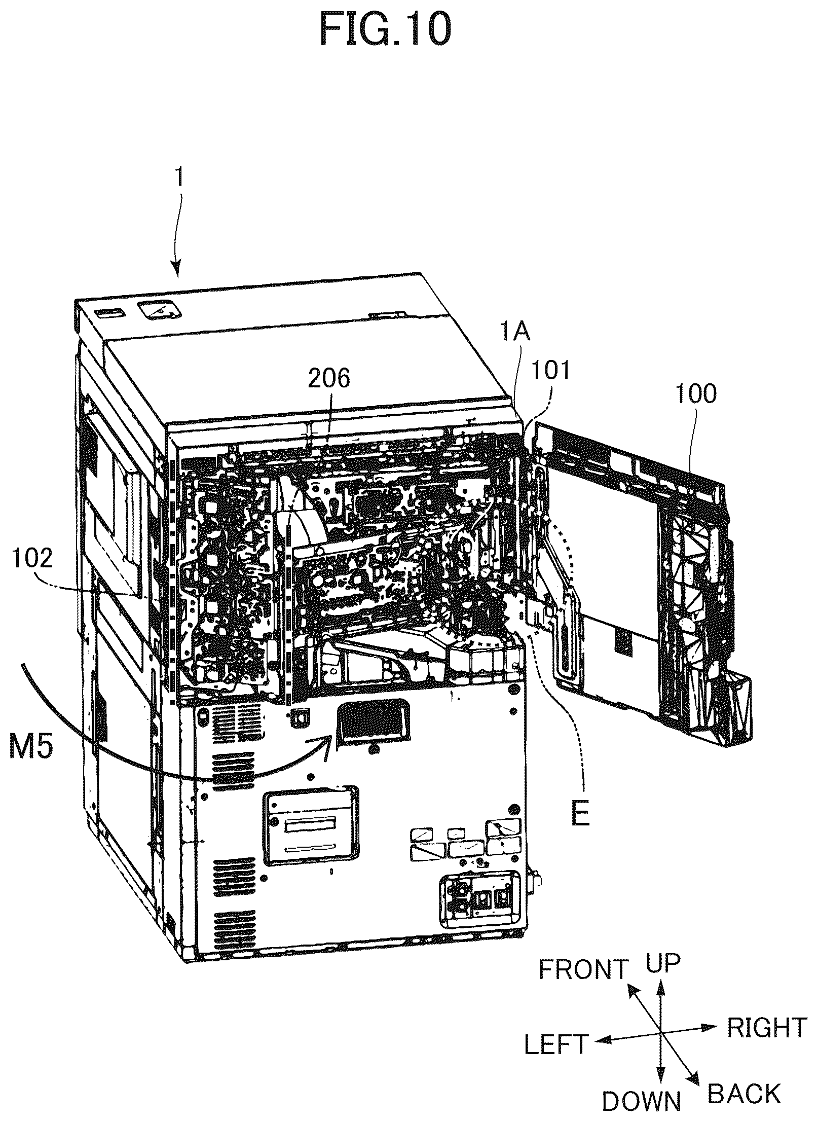 Patent US12313999 Figure 10 – Image forming apparatus having improved access to drive unit