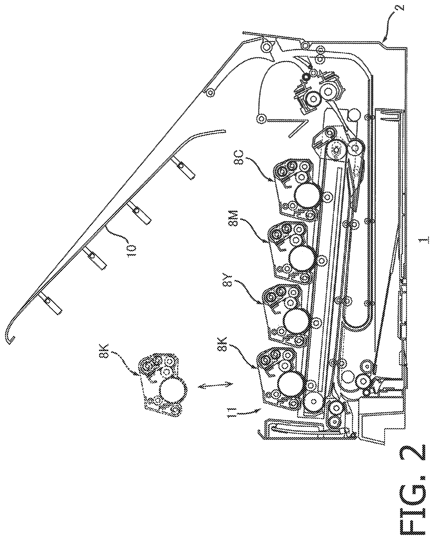 Patent US12314001 Figure 2 – Image forming apparatus including LED array attached to top cover