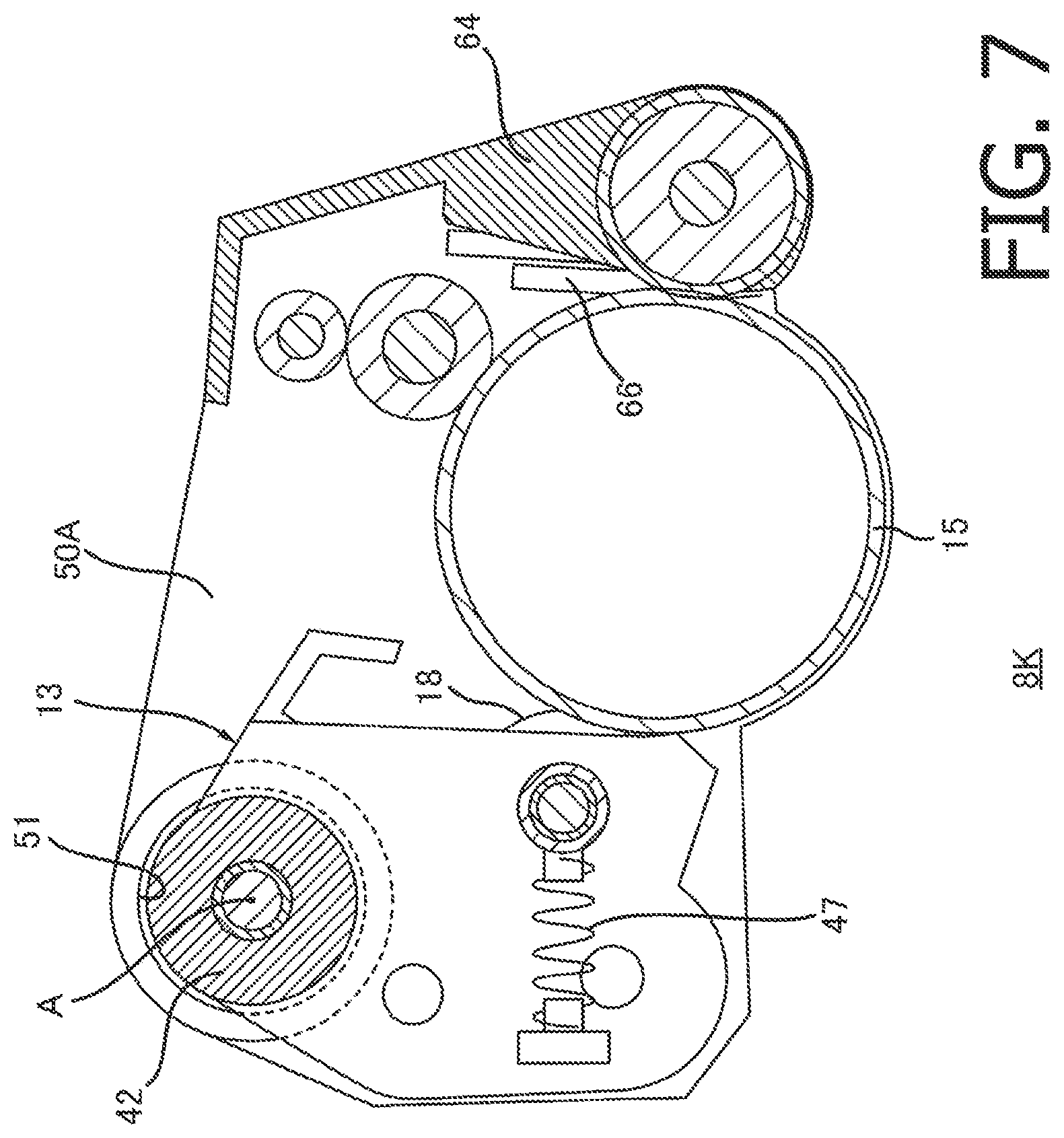 Patent US12314001 Figure 7 – Image forming apparatus including LED array attached to top cover