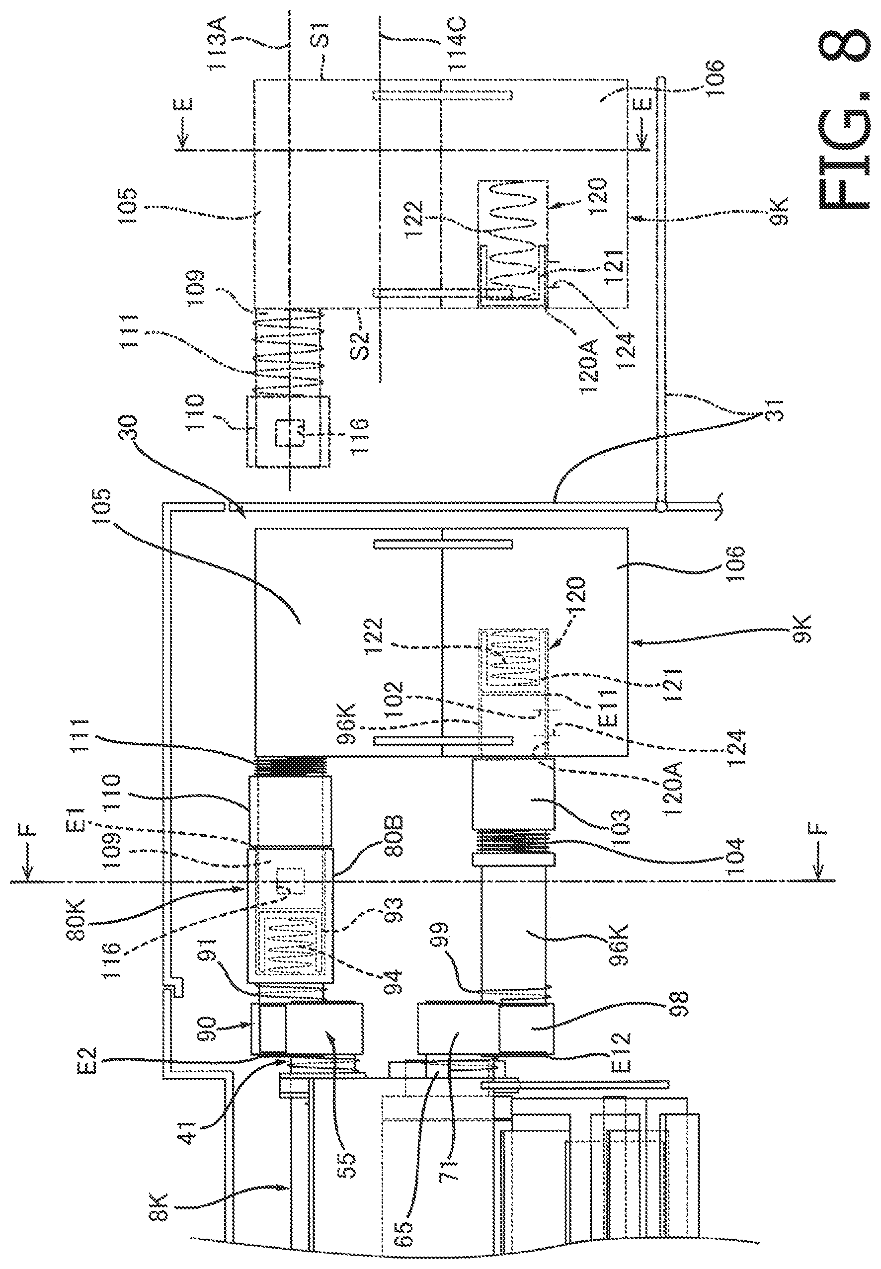 Patent US12314001 Figure 8 – Image forming apparatus including LED array attached to top cover