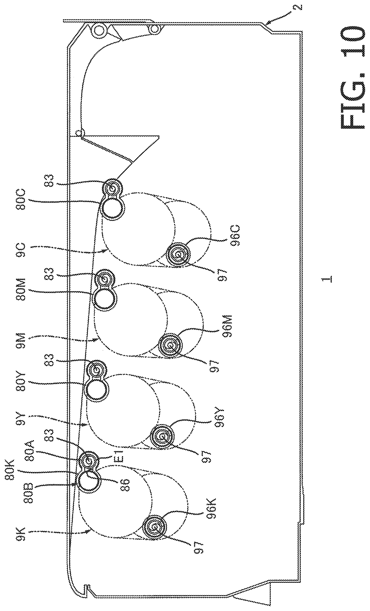 Patent US12314001 Figure 10 – Image forming apparatus including LED array attached to top cover