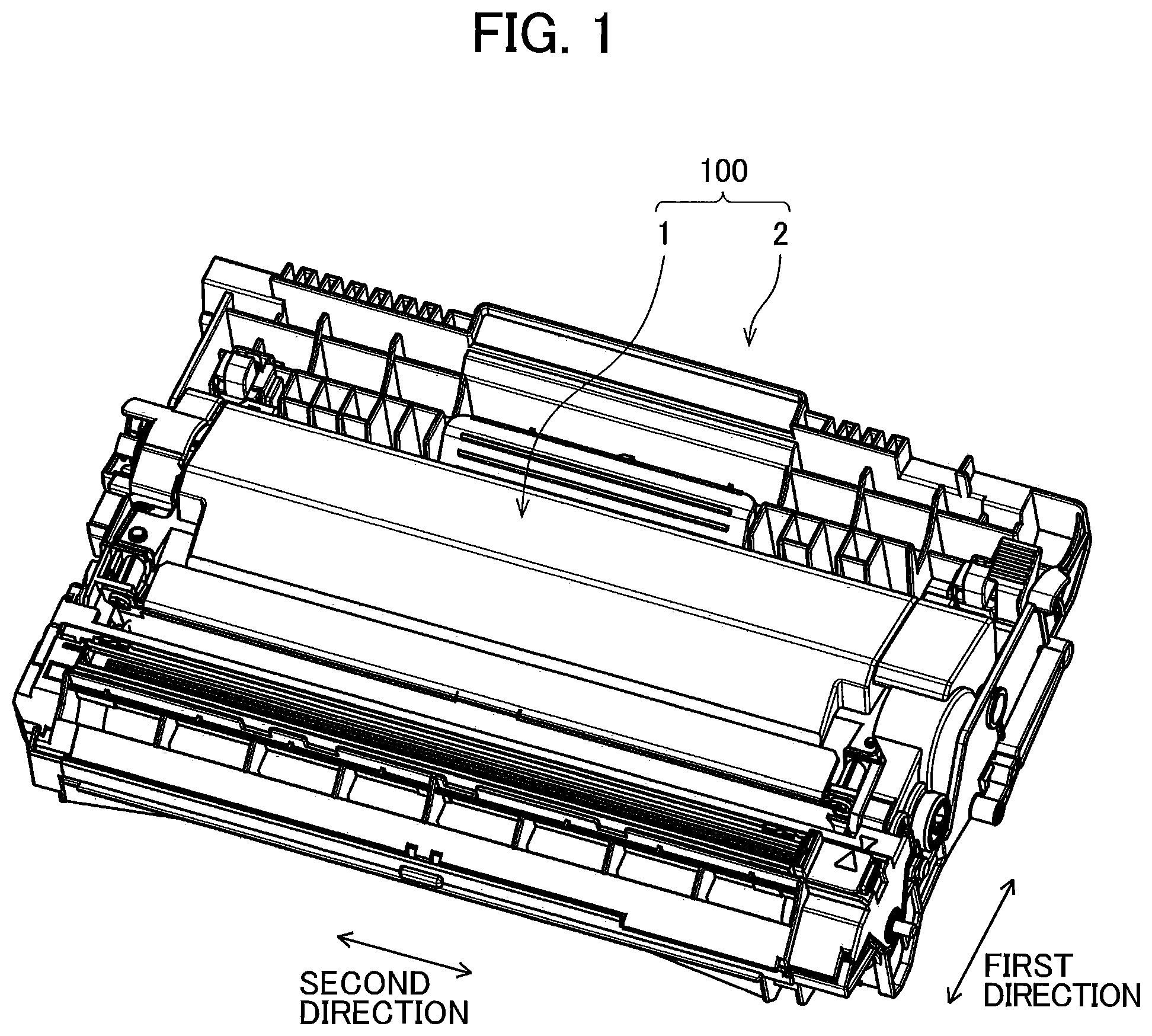 Patent US12314002 Figure 1 – Drum cartridge including electrical contact surface positioned at outer surface of drum frame