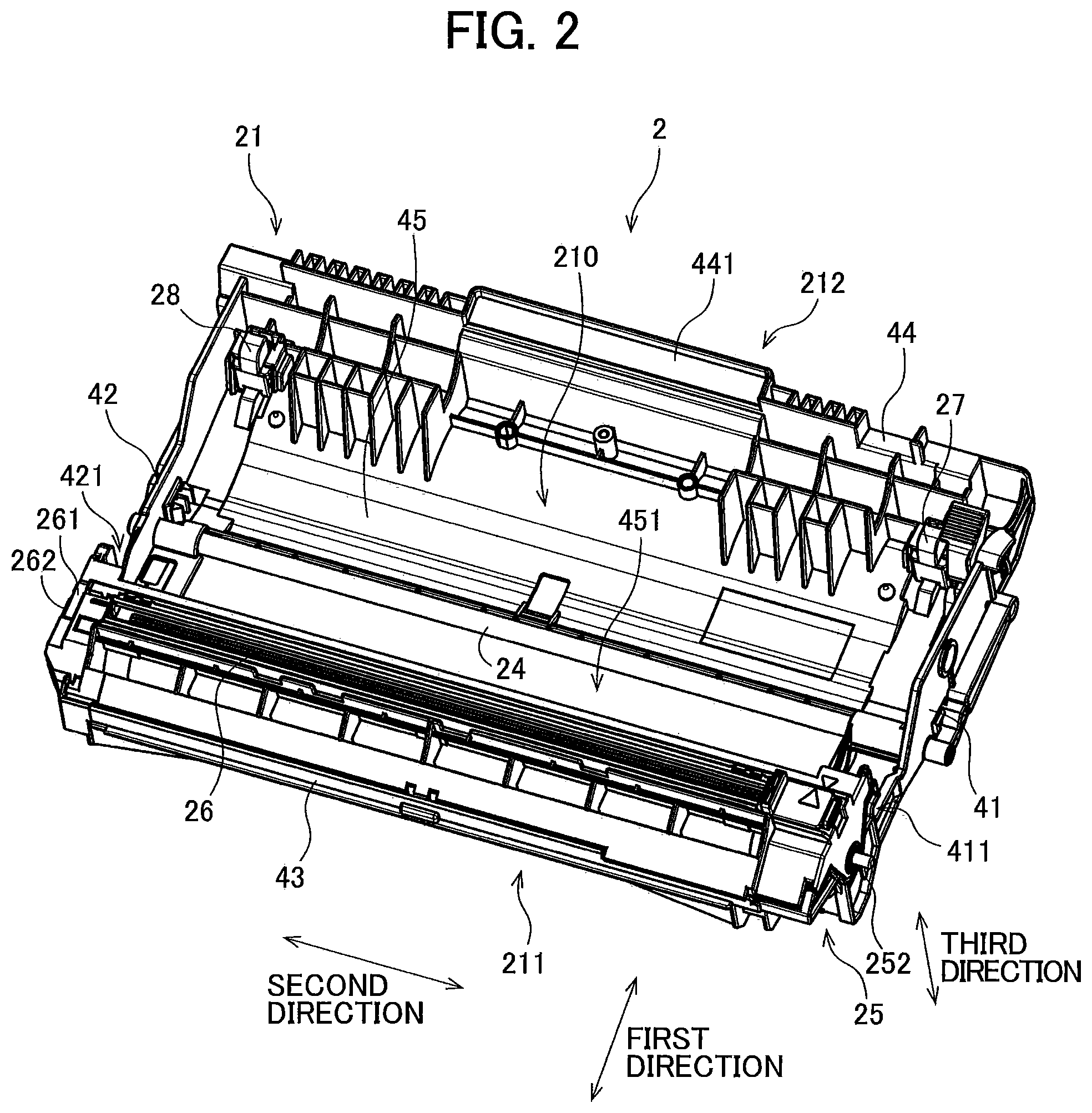 Patent US12314002 Figure 2 – Drum cartridge including electrical contact surface positioned at outer surface of drum frame