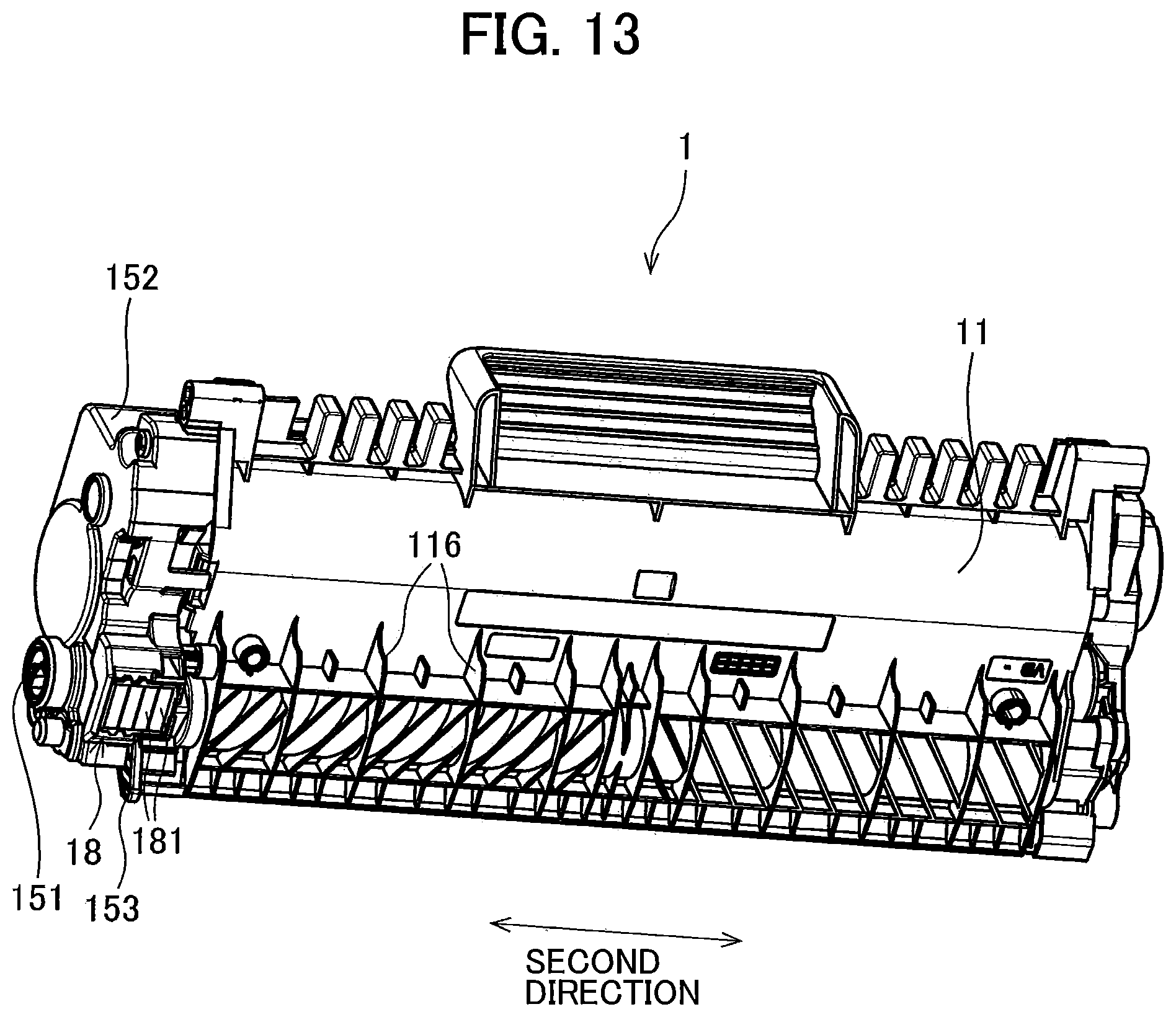 Patent US12314002 Figure 13 – Drum cartridge including electrical contact surface positioned at outer surface of drum frame