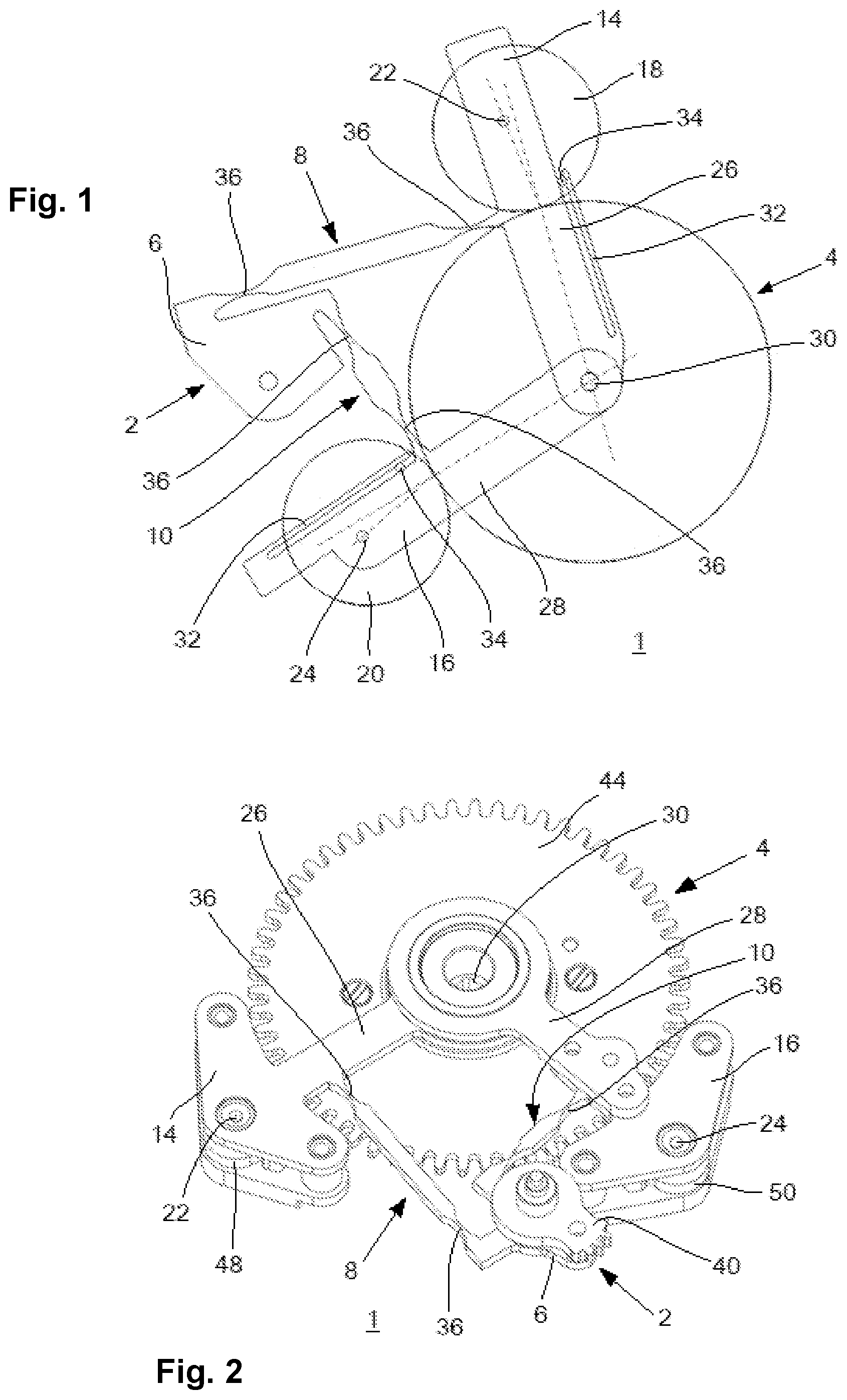 Patent US12314009 Figure 1 – Transmission mechanism for a horological movement