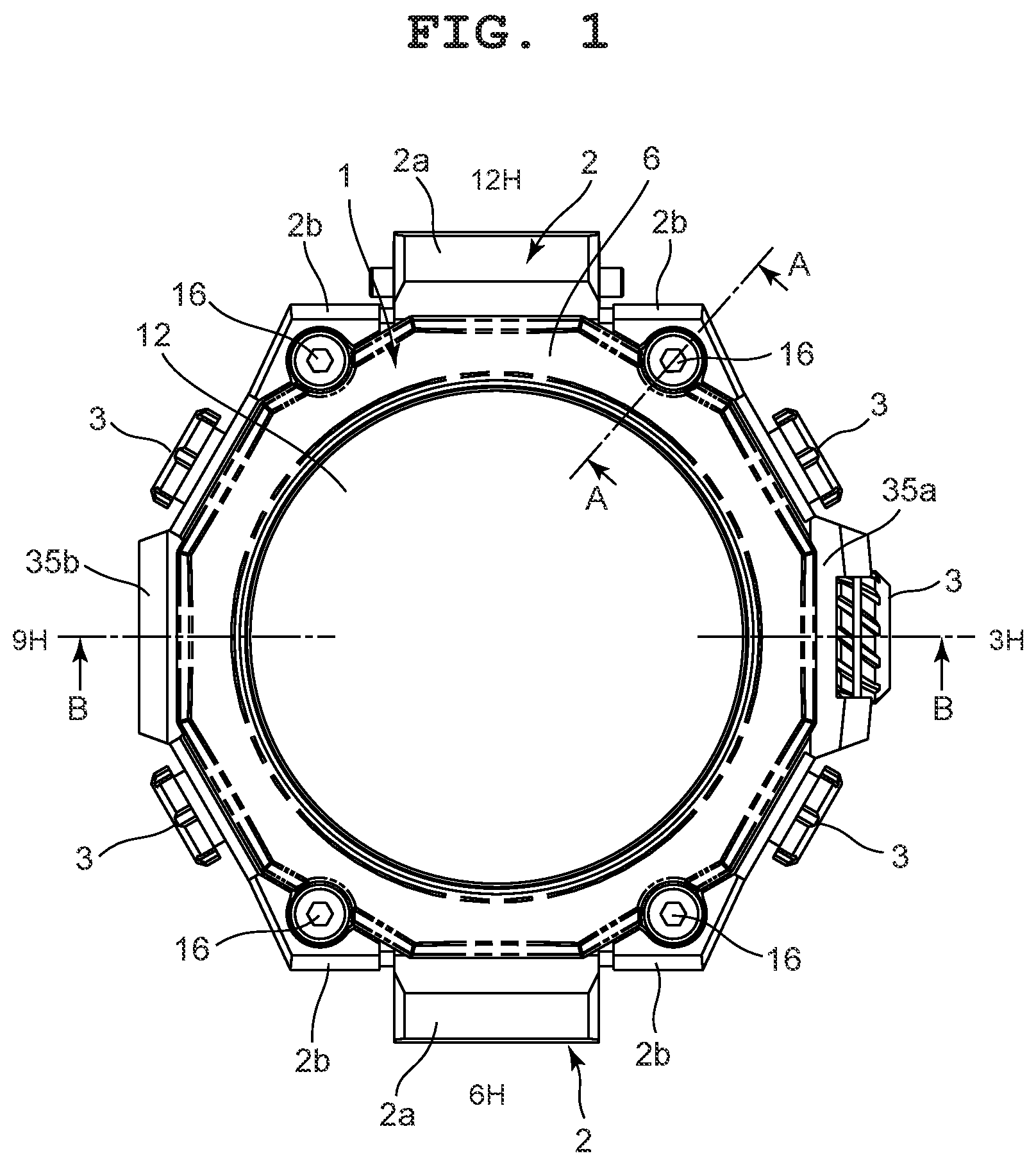 Patent US12314011 — Case and timepiece — Figure 1