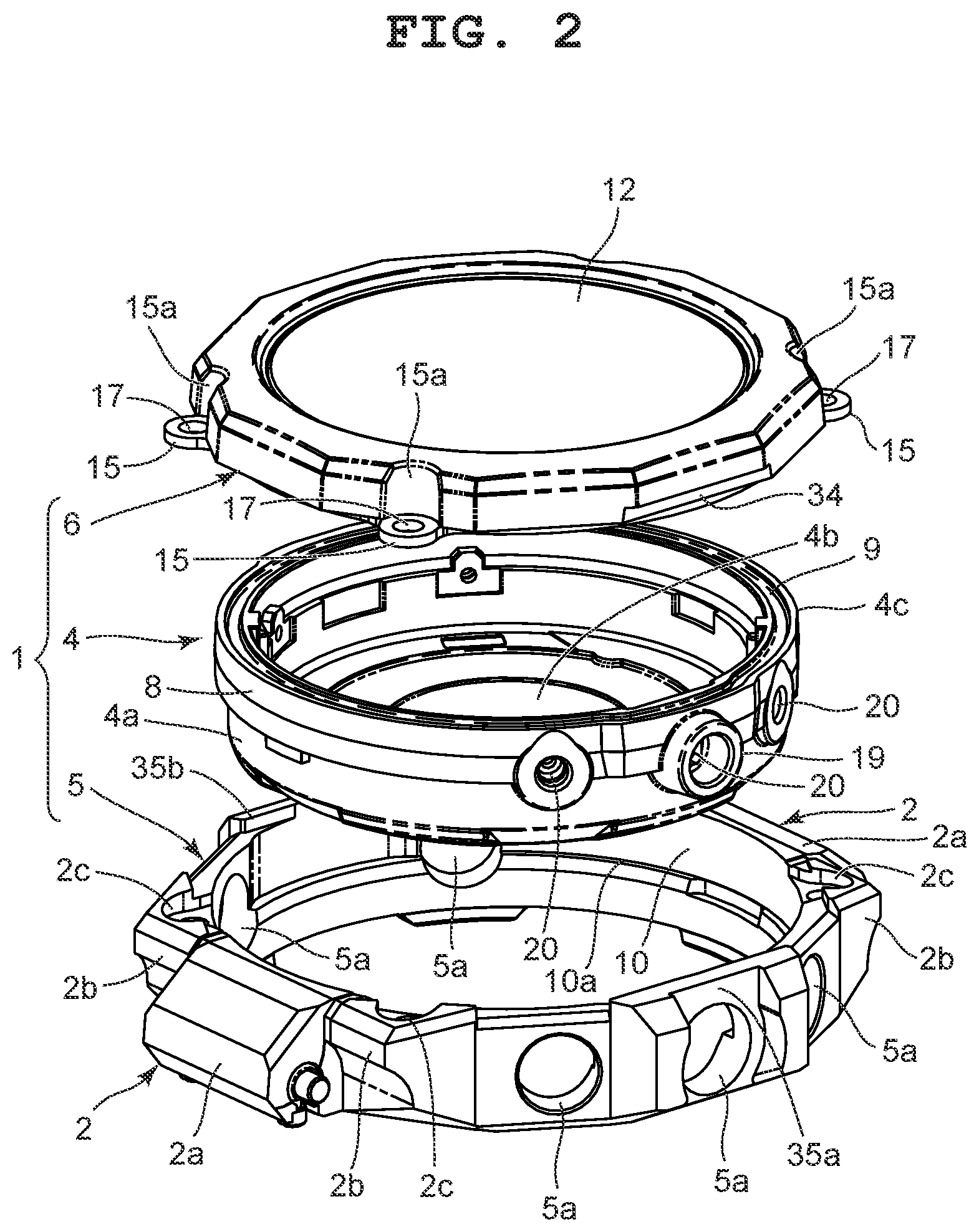 Patent US12314011 Figure 2 – Case and timepiece