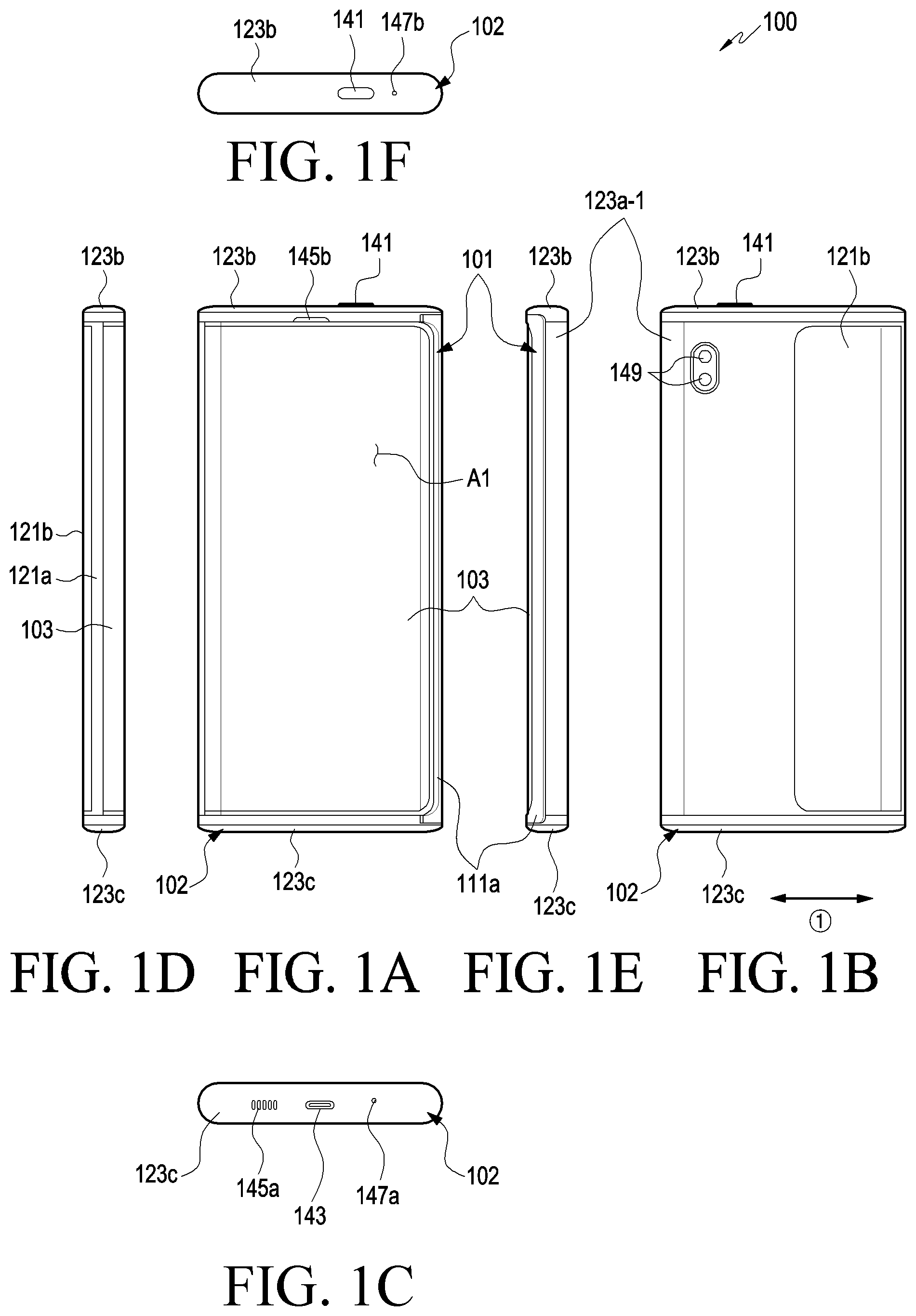 Patent US12314080 Figure 1 – Electronic device comprising support member