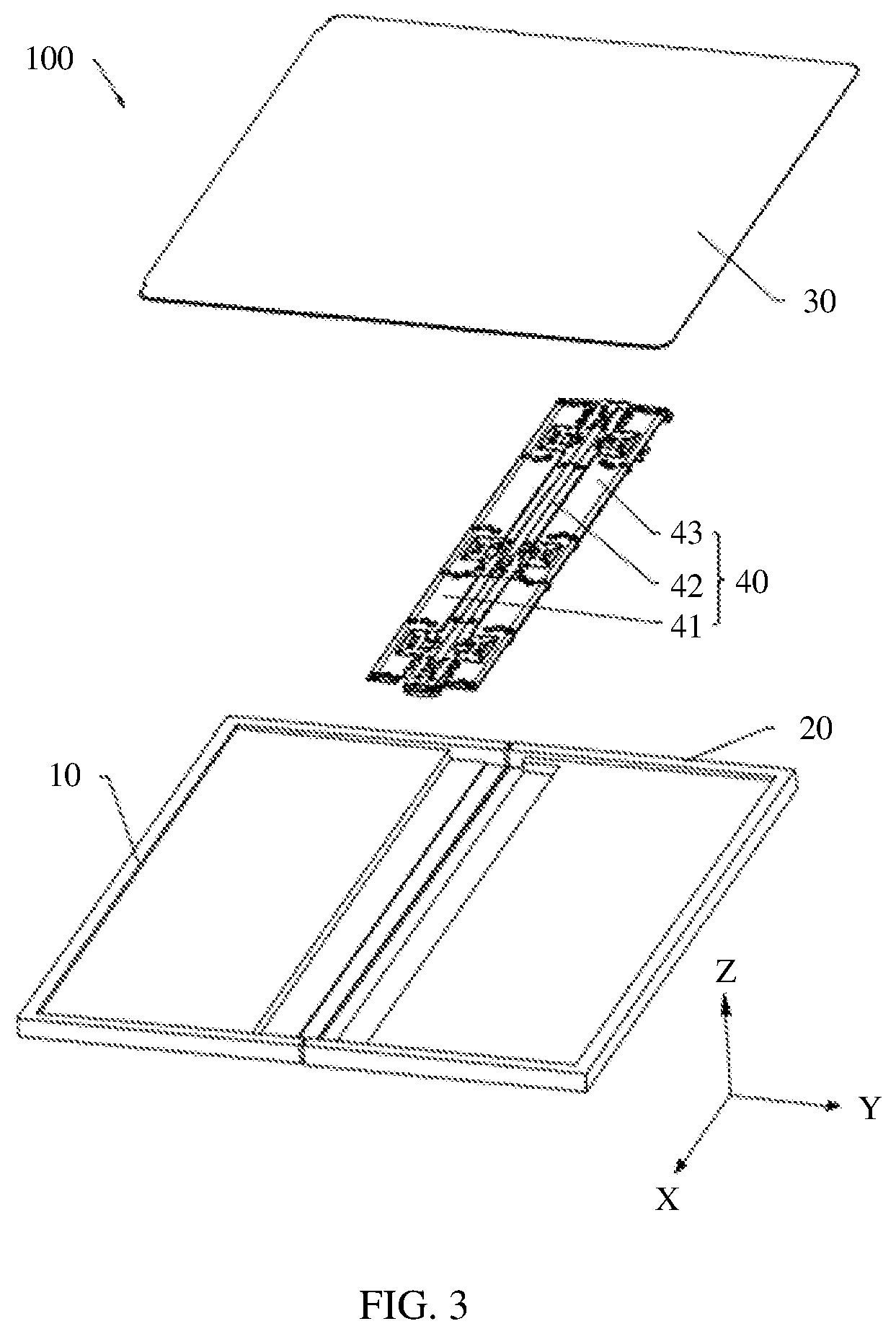 Patent US12314084 Figure 2 – Display module with a bendable region and non-bendable region, and electronic device
