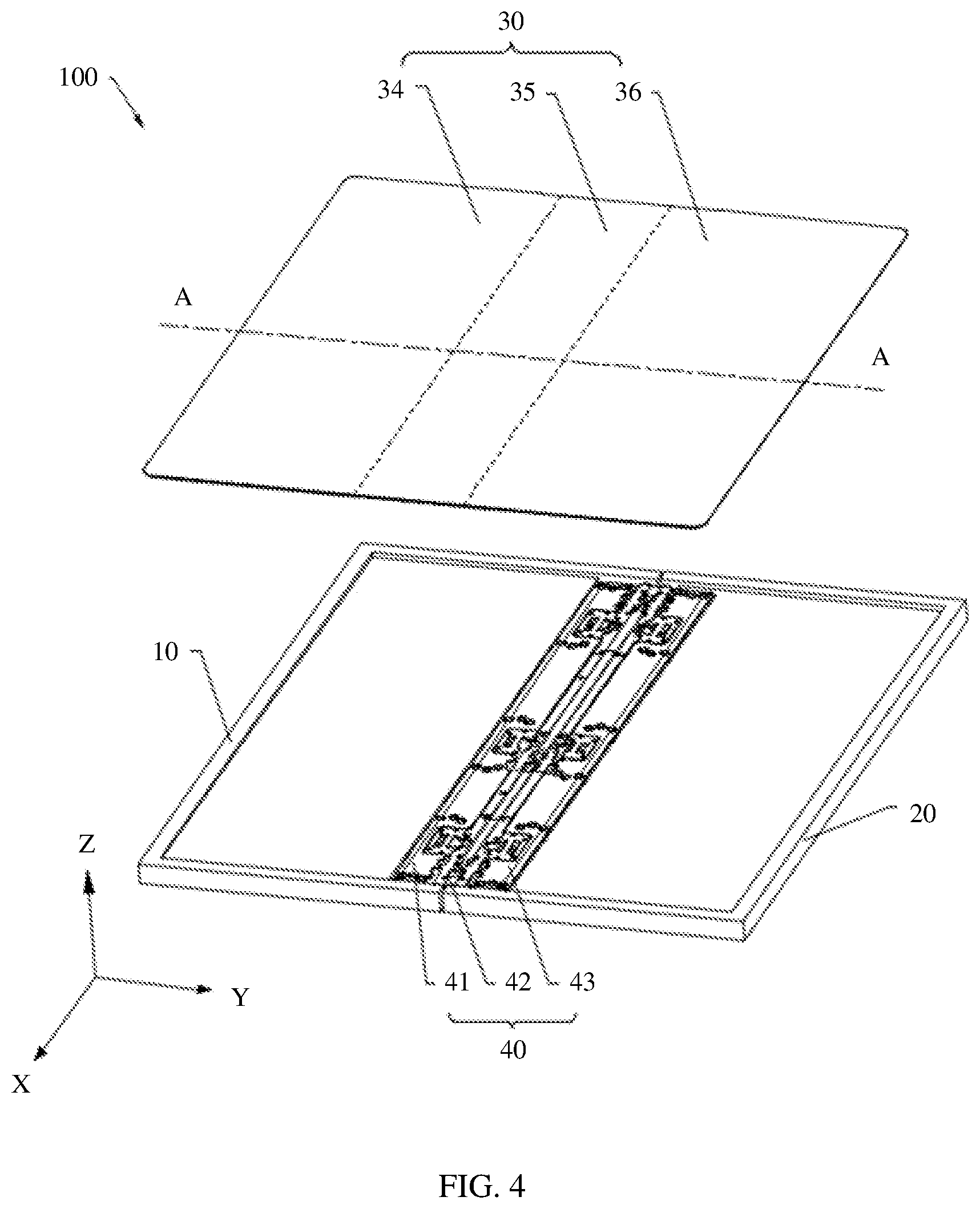Patent US12314084 Figure 3 – Display module with a bendable region and non-bendable region, and electronic device
