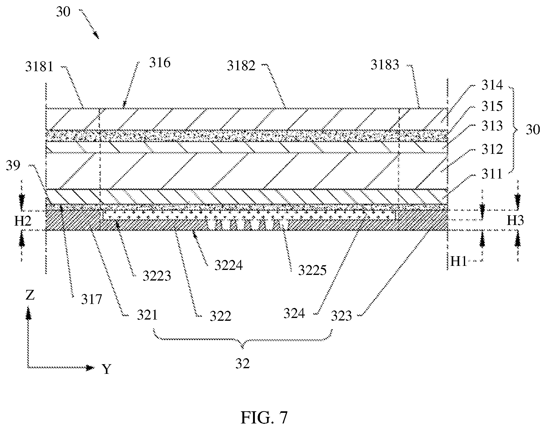 Patent US12314084 Figure 6 – Display module with a bendable region and non-bendable region, and electronic device