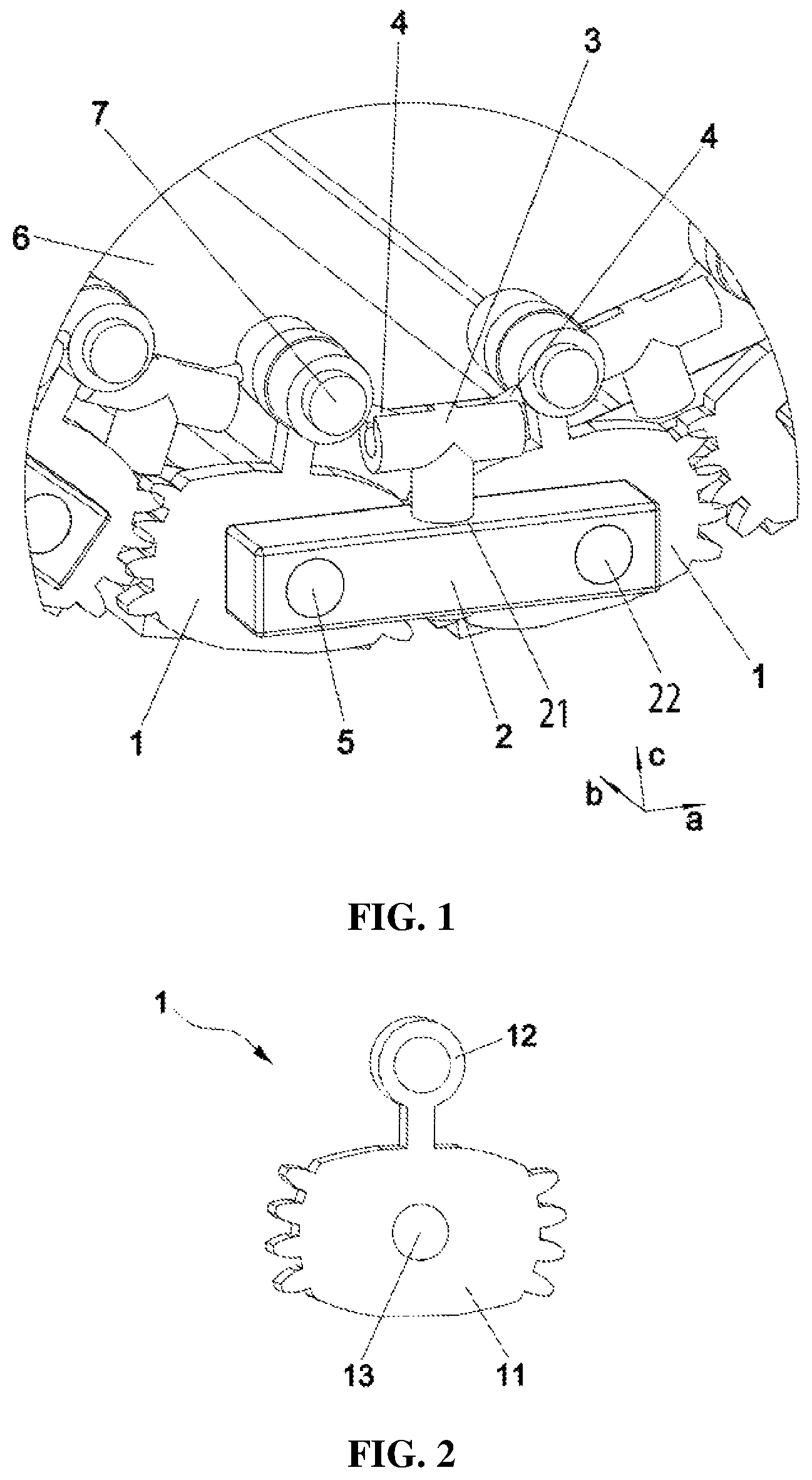 Patent US12314089 Figure 1 – Bending unit, hinge, and flexible module bending device