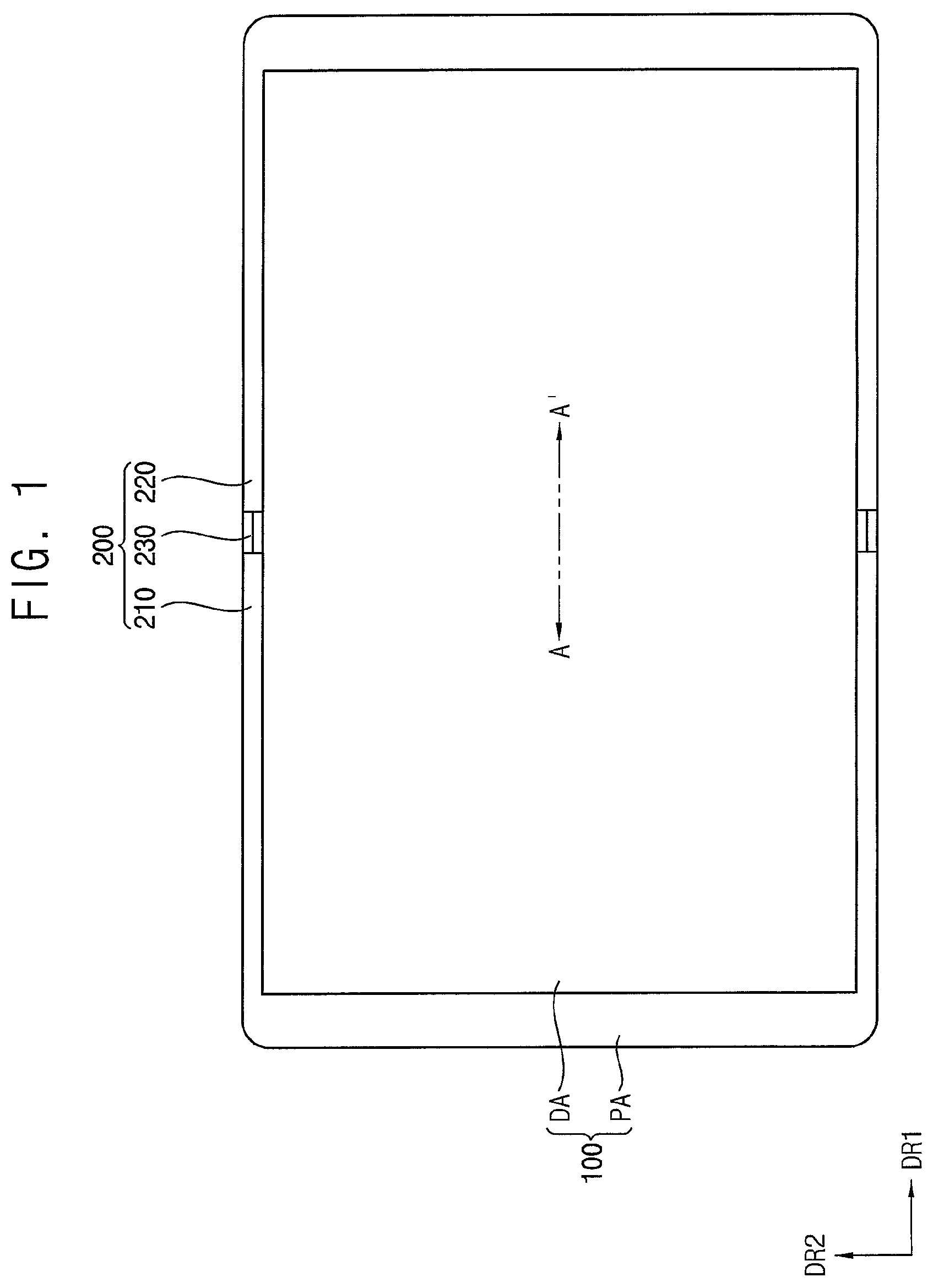 Patent US12314090 Figure 1 – Foldable display device having a flexible display module and a support with a patterned portion