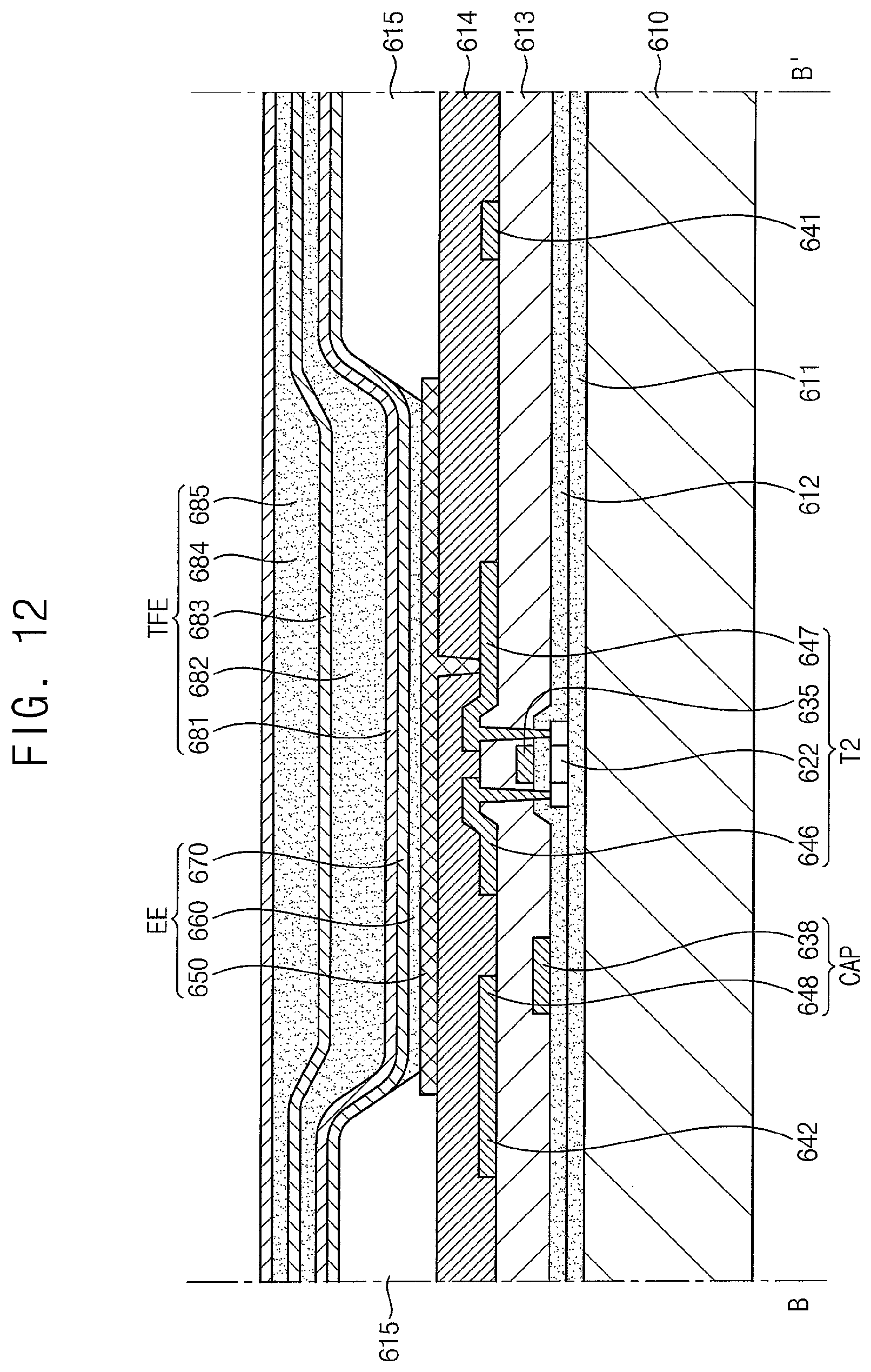 Patent US12314090 Figure 11 – Foldable display device having a flexible display module and a support with a patterned portion
