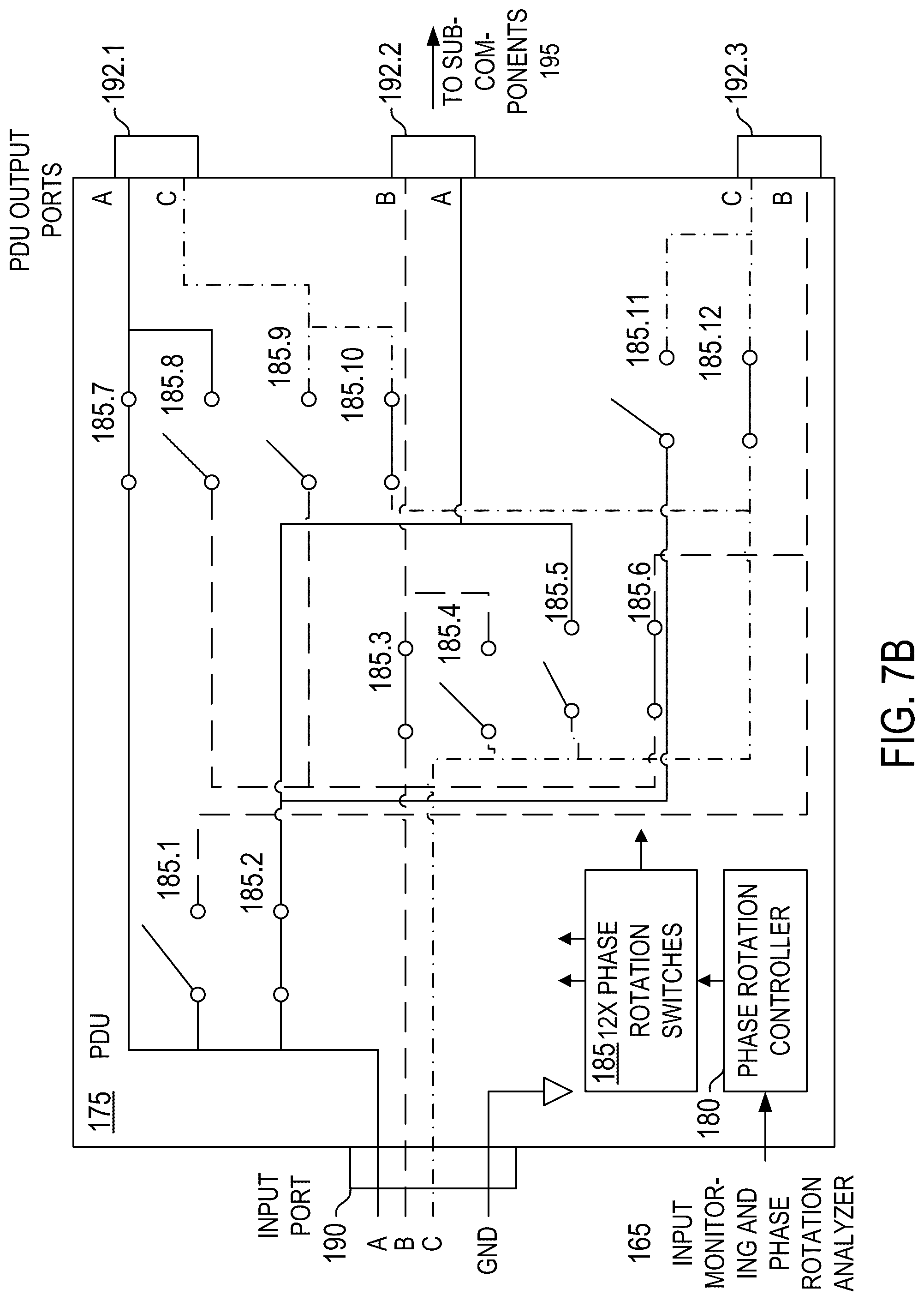 Patent US12314094 Figure 12 – Active power distribution unit phase rotation for power redundancy