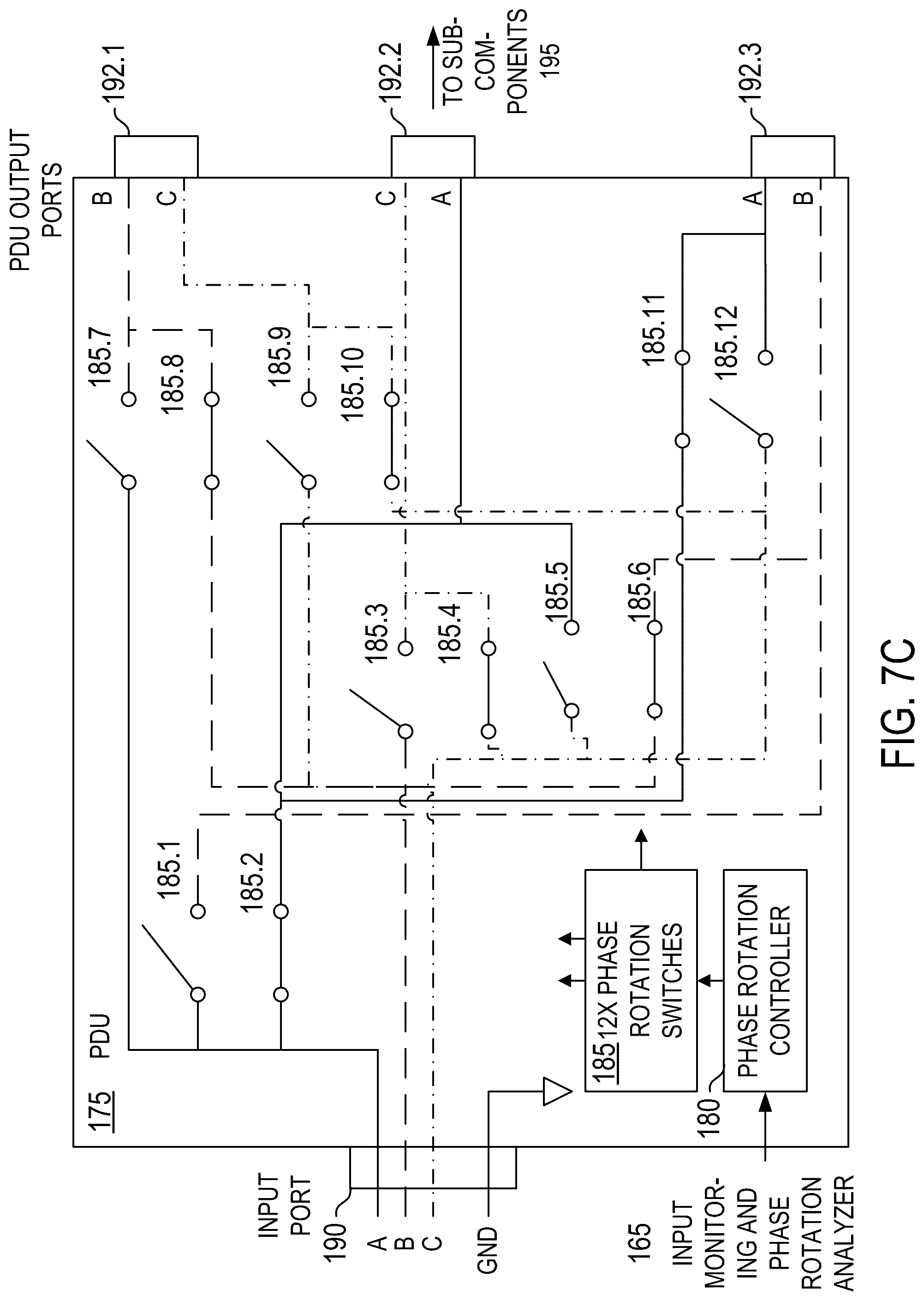 Patent US12314094 Figure 13 – Active power distribution unit phase rotation for power redundancy