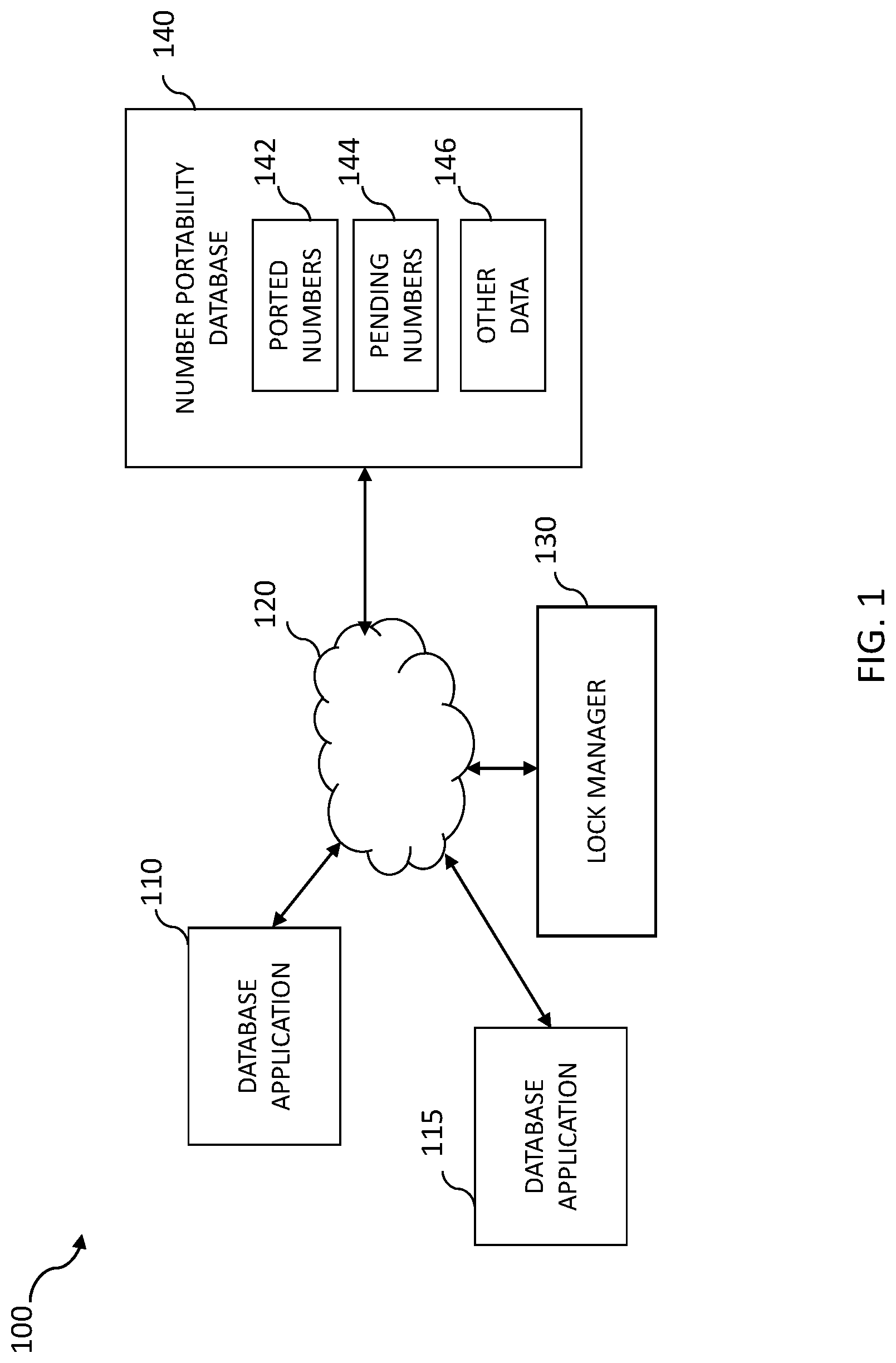 Patent US12314223 — Database locking using logical lock mechanism — Figure 1