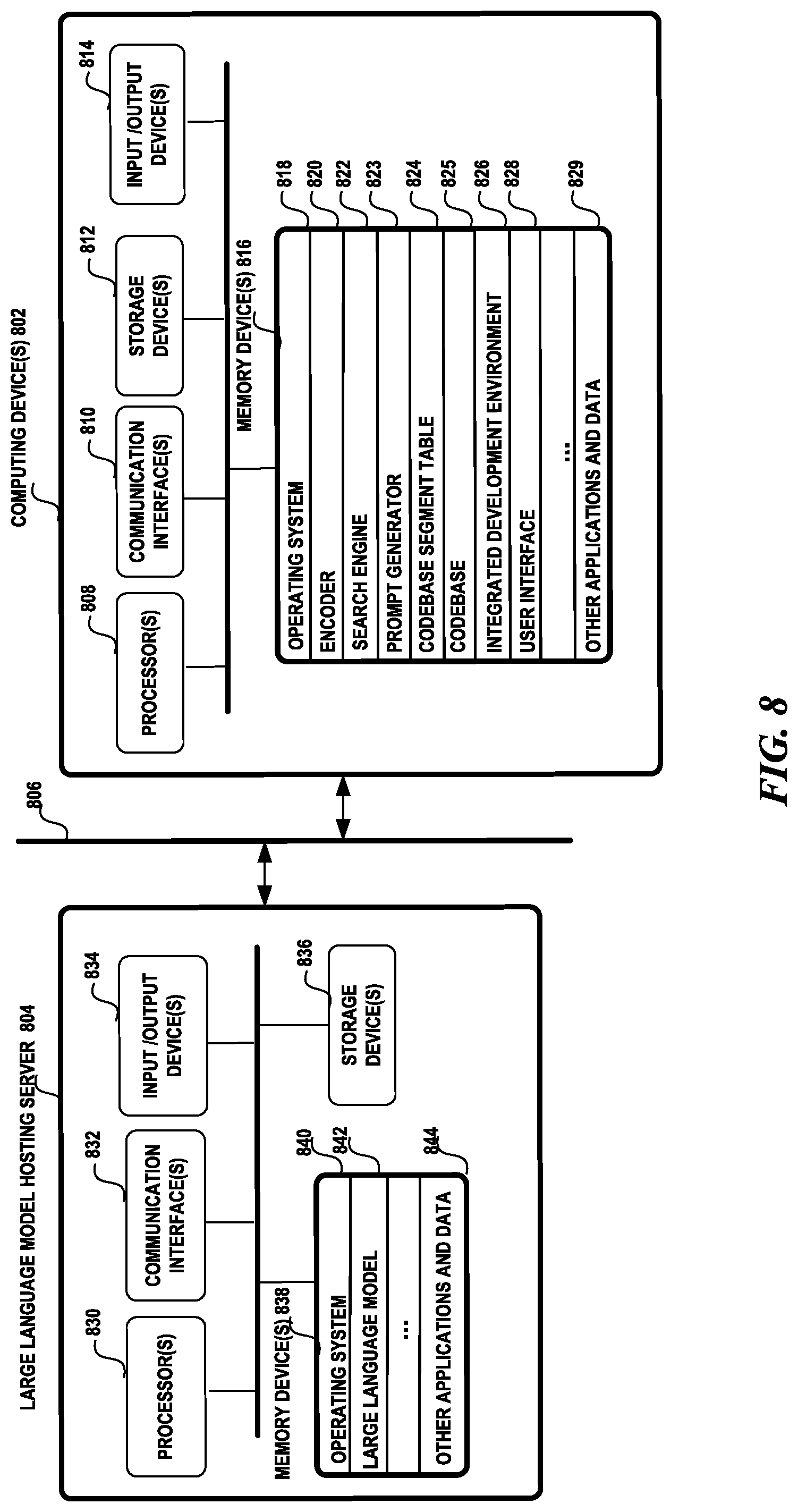 Patent US12314301 Figure 8 – Code search for examples to augment model prompt