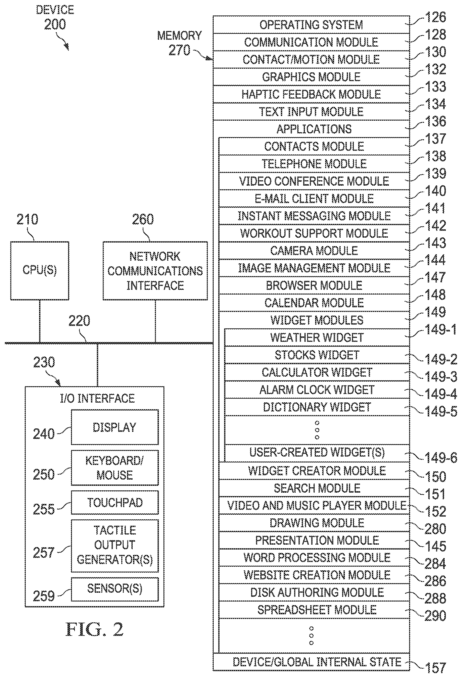 Patent US12314307 Figure 2 – Presentation features for performing operations and selecting content