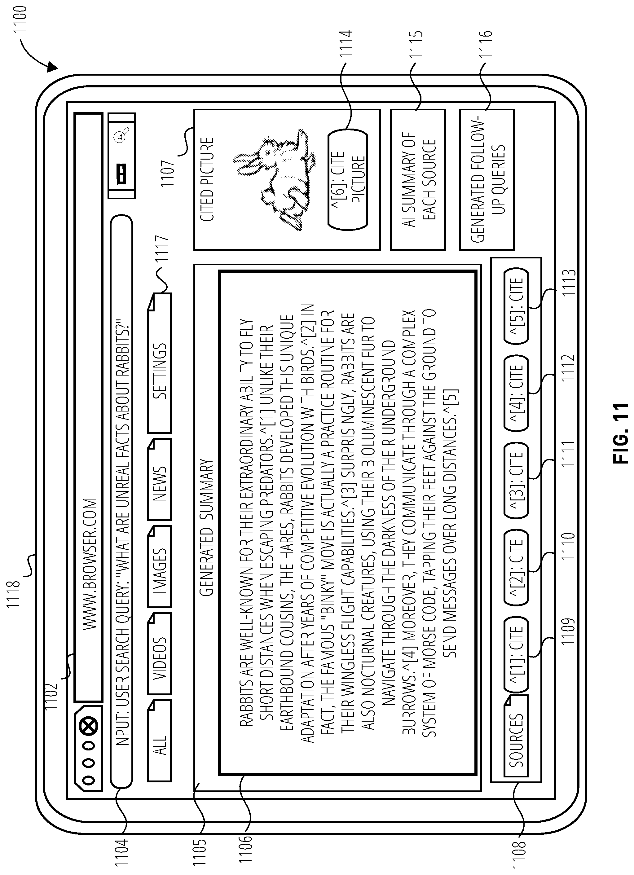 Patent US12314318 Figure 11 – Enhanced searching using fine-tuned machine learning models