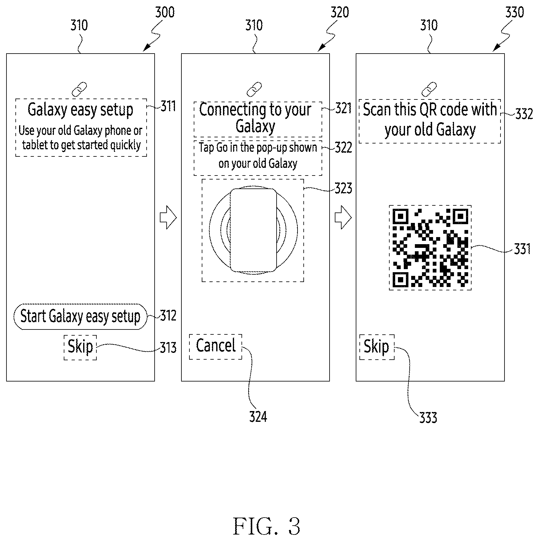 Patent US12314369 Figure 3 – Electronic device, method, and non-transitory computer-readable storage media for executing setup via communication with another device