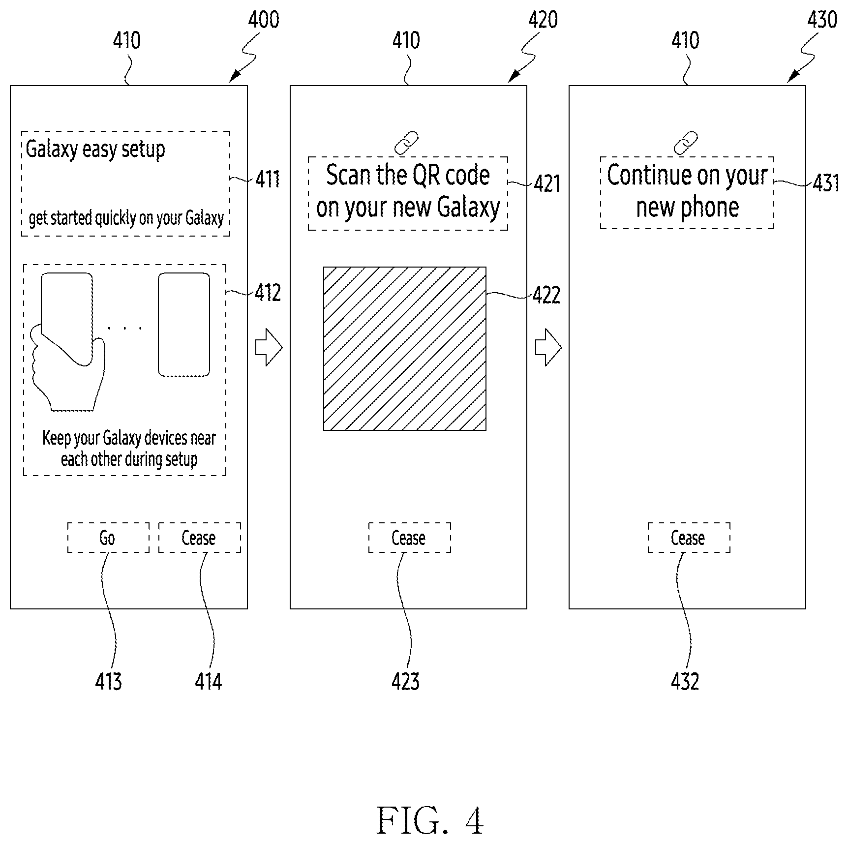 Patent US12314369 Figure 4 – Electronic device, method, and non-transitory computer-readable storage media for executing setup via communication with another device