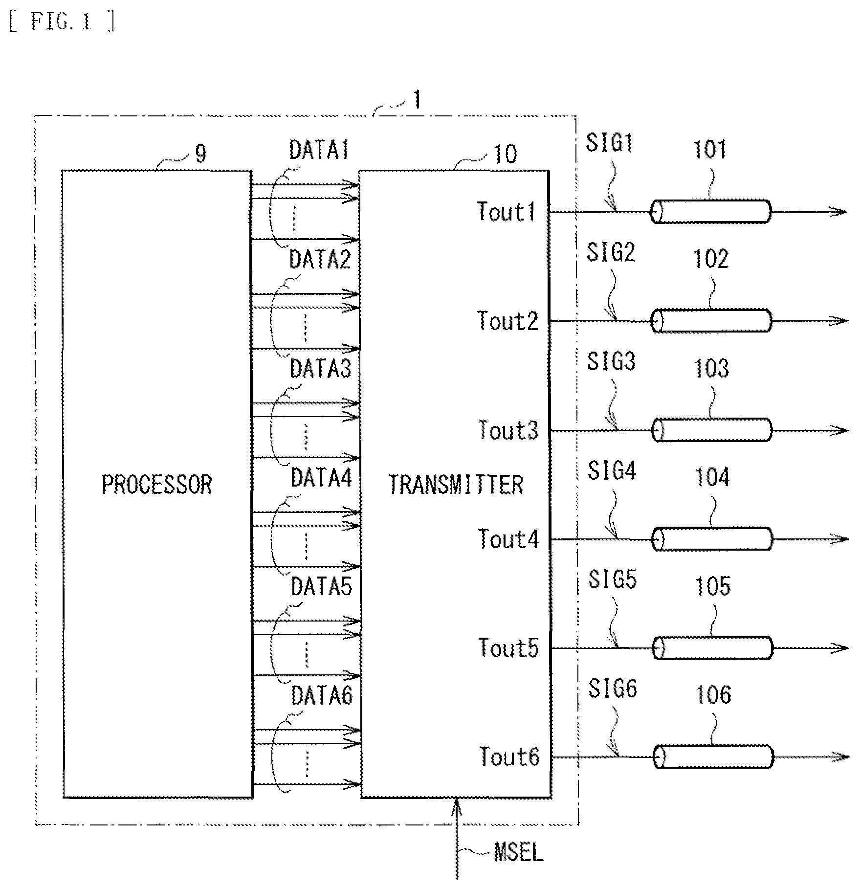 Patent US12314416 Figure 1 – Transmission device and communication system
