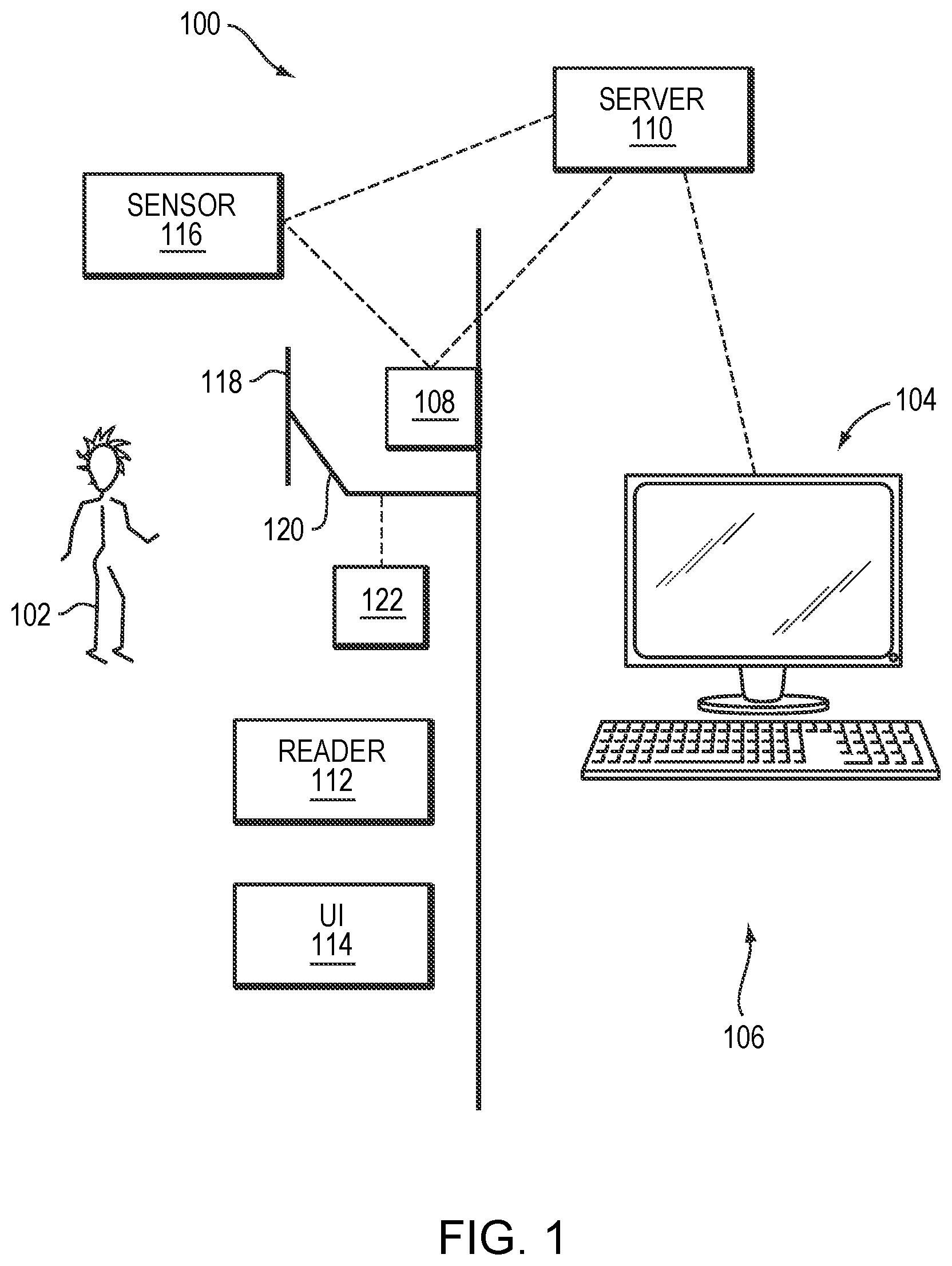 Patent US12314458 Figure 1 – Unobtrusive authentication system