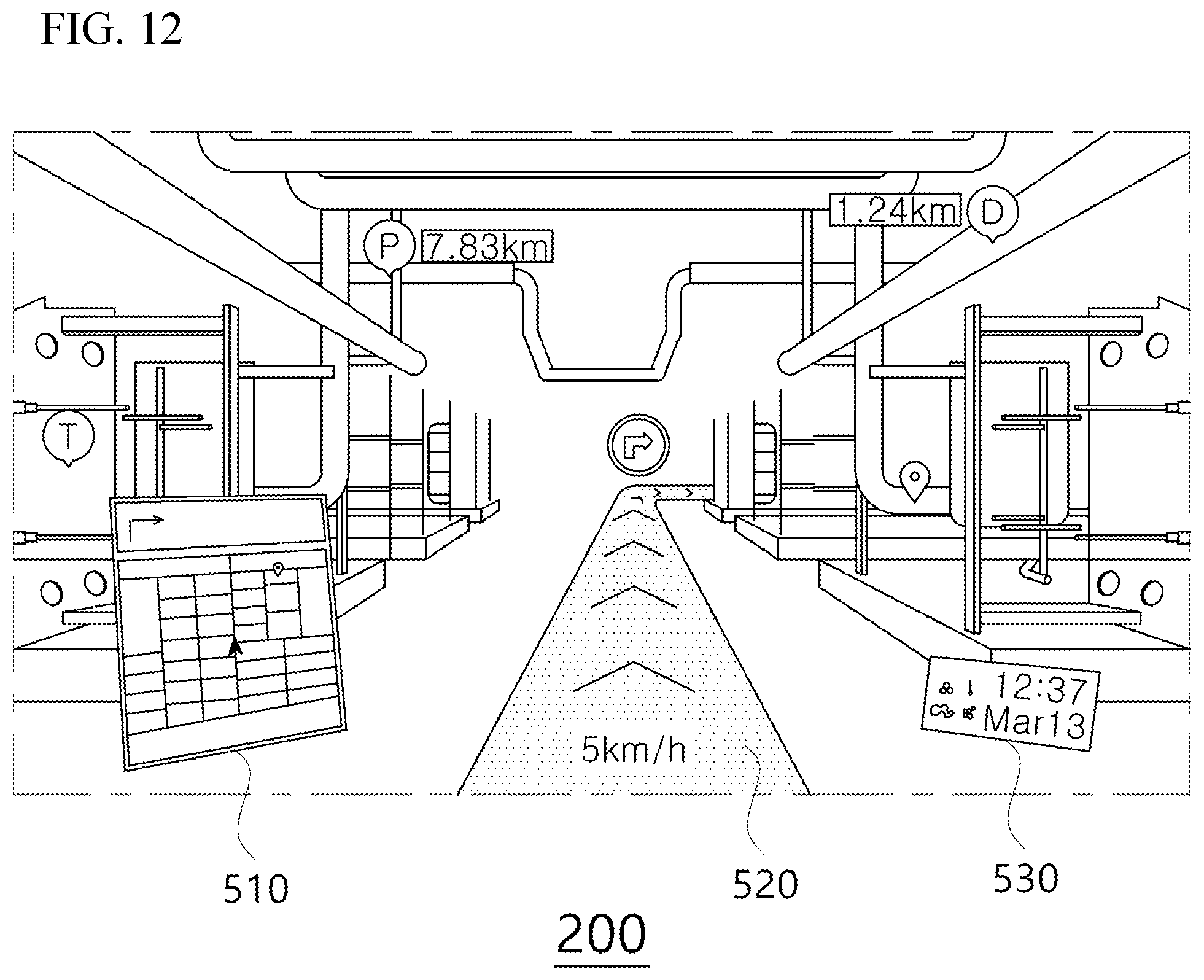 Patent US12314464 Figure 12 – Method, program, server, and device for displaying object in construction site with XR content without using marker