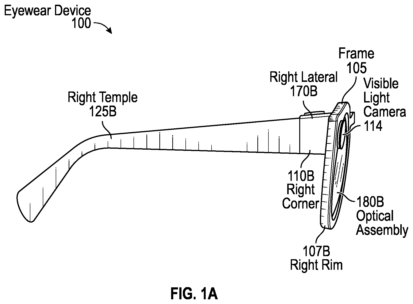 Patent US12314466 Figure 1 – Eyewear device face tracking