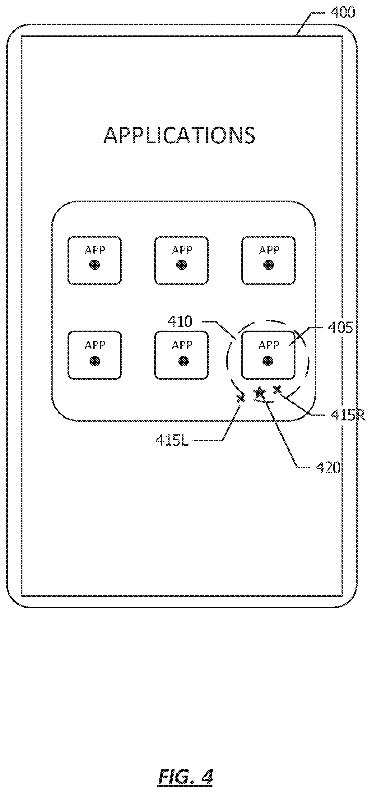 Patent US12314467 Figure 4 – On-the-fly calibration for improved on-device eye tracking