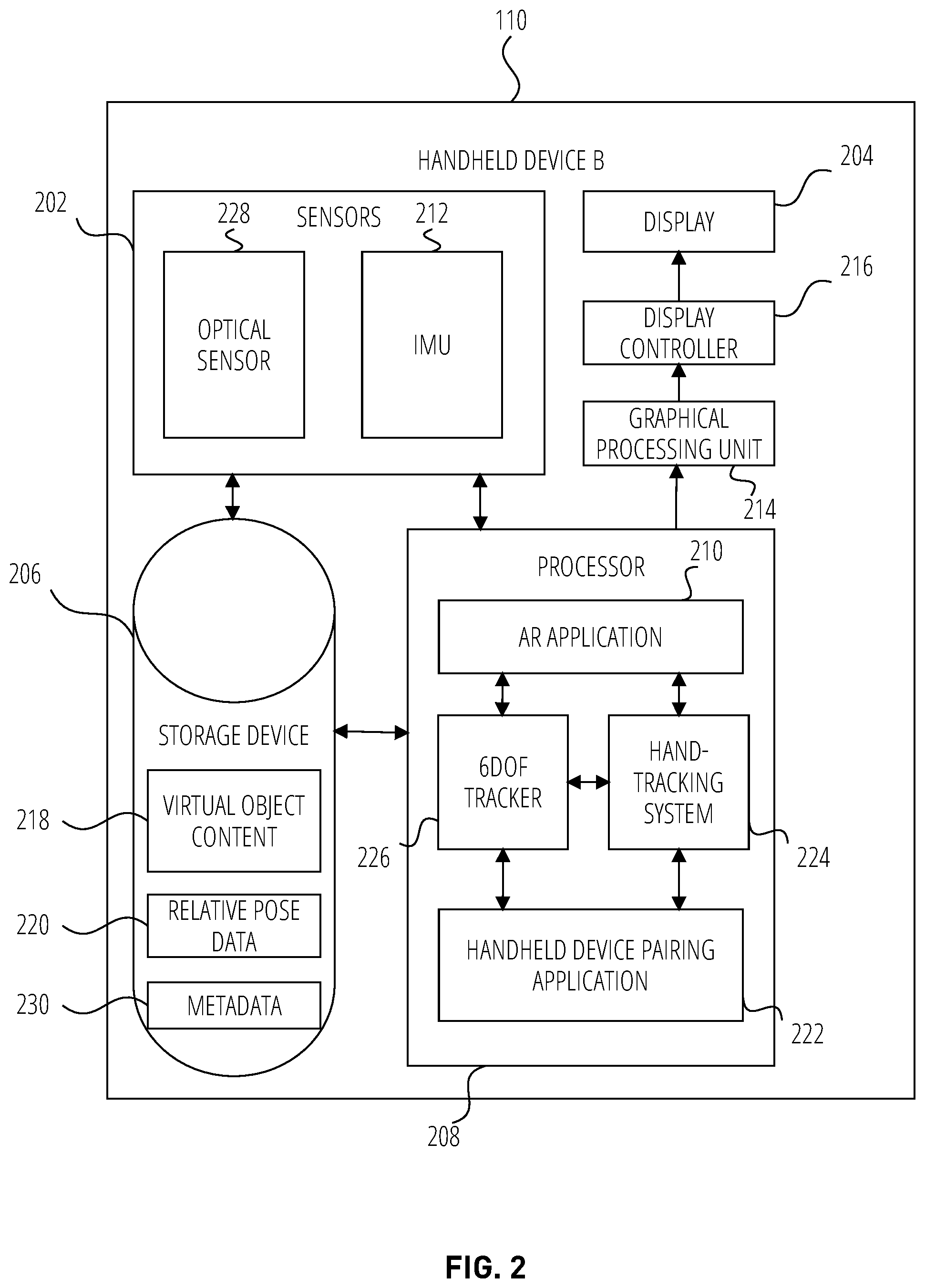 Patent US12314485 Figure 2 – Device-to-device collocated AR using hand tracking