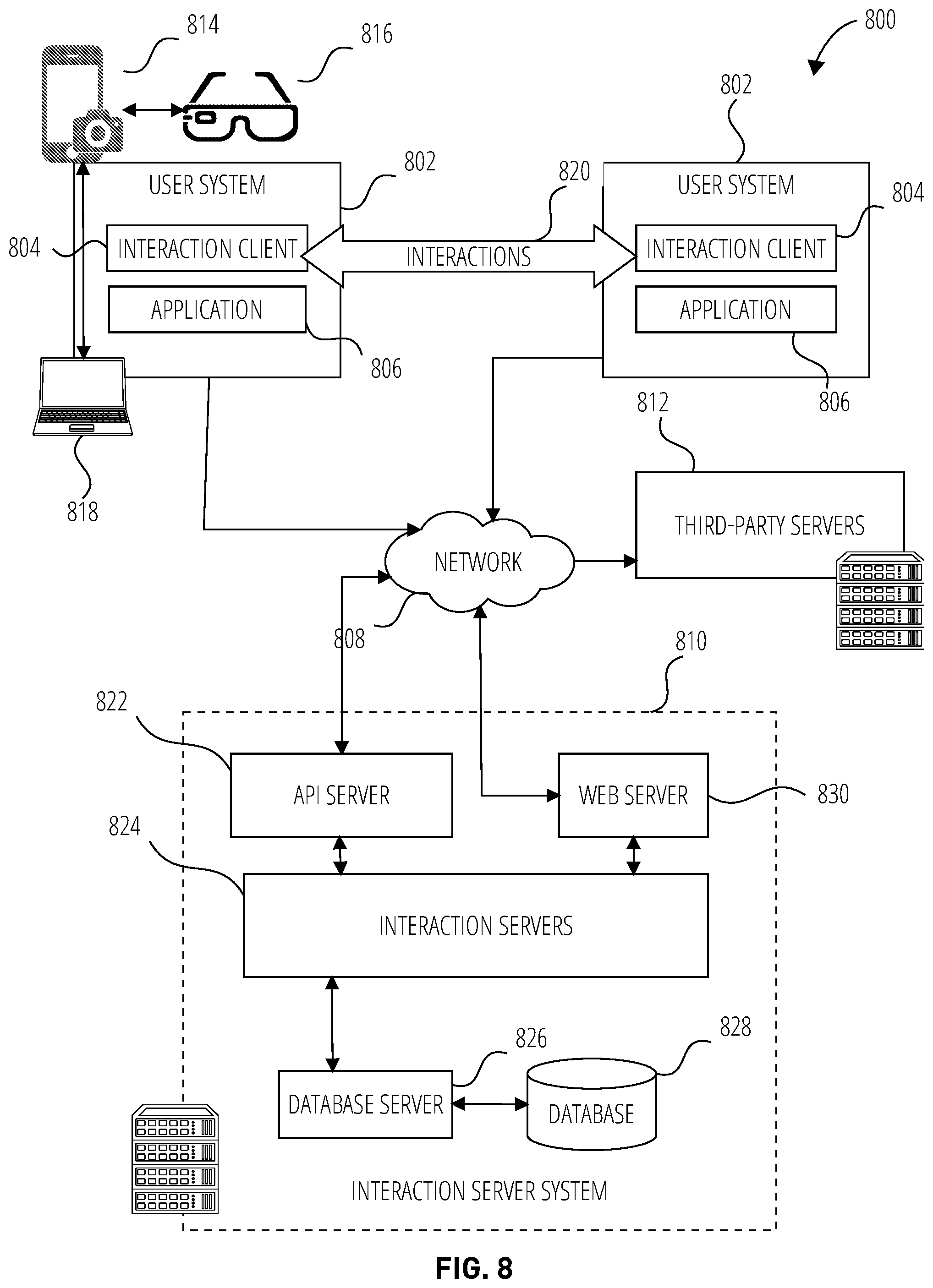 Patent US12314485 Figure 8 – Device-to-device collocated AR using hand tracking
