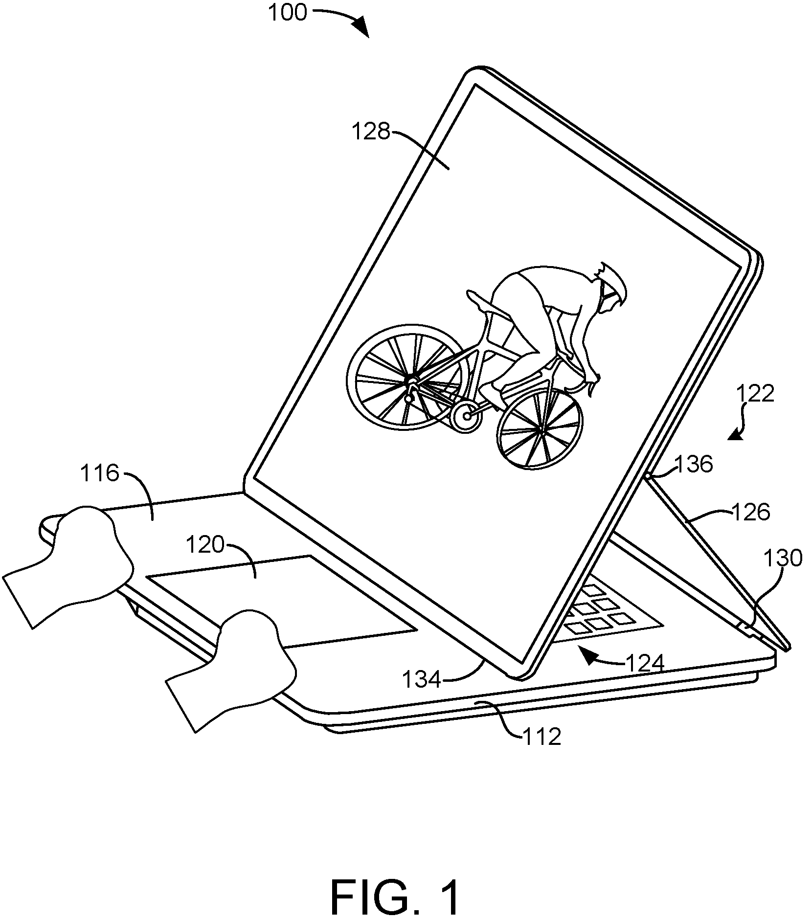 Patent US12314491 Figure 1 – Tracking touchpad touch input