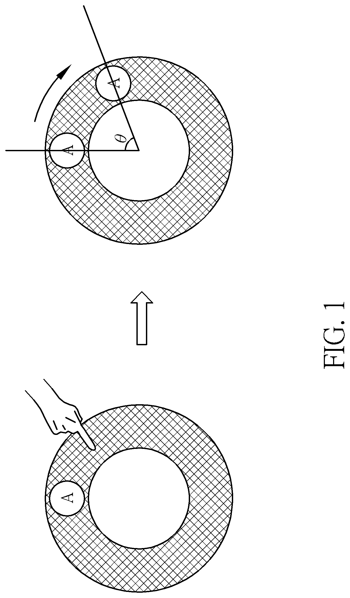 Patent US12314493 Figure 1 – Knob on touch panel and related control circuit