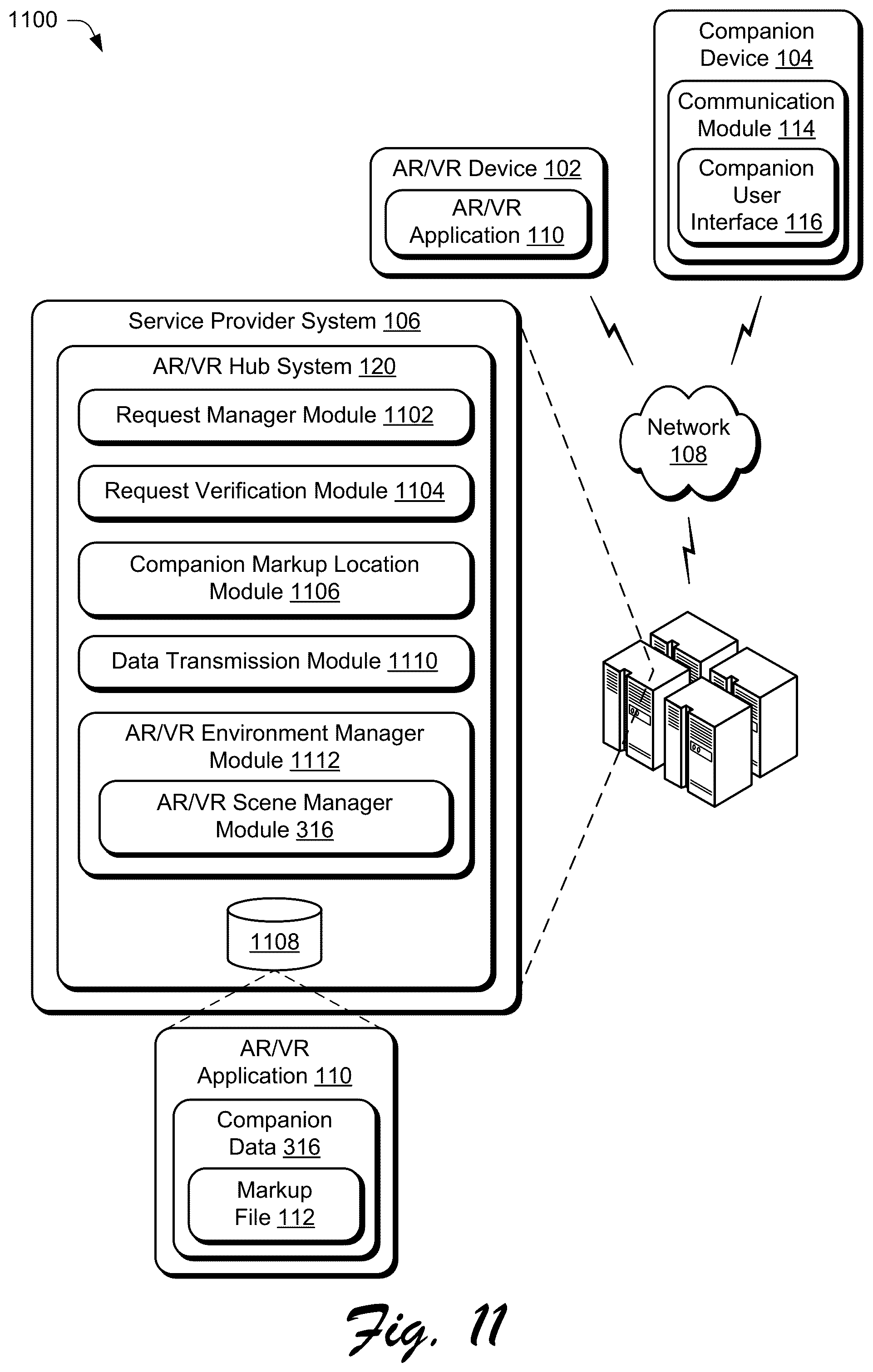 Patent US12314496 Figure 11 – Synchronizing augmented or virtual reality (AR/VR) applications with companion device interfaces